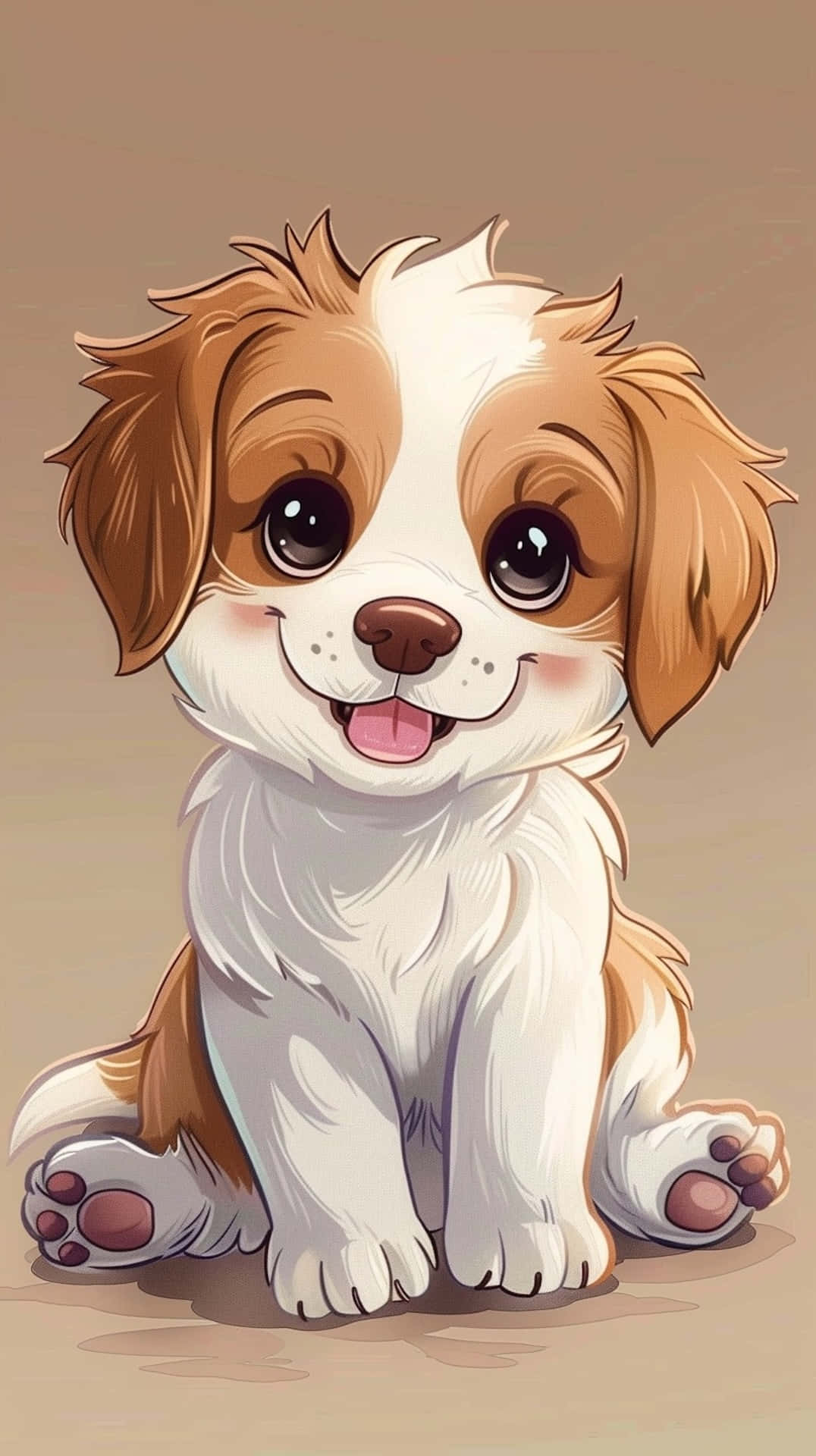 Adorable Anime Puppy Illustration Background