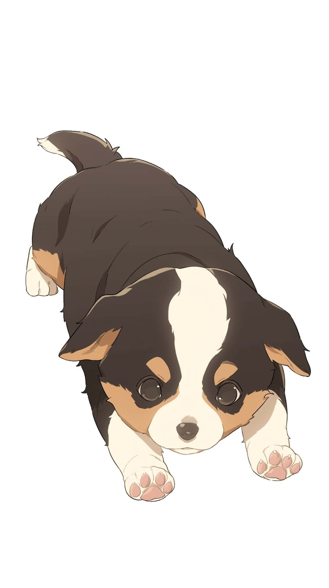 Adorable Anime Puppy Illustration Background