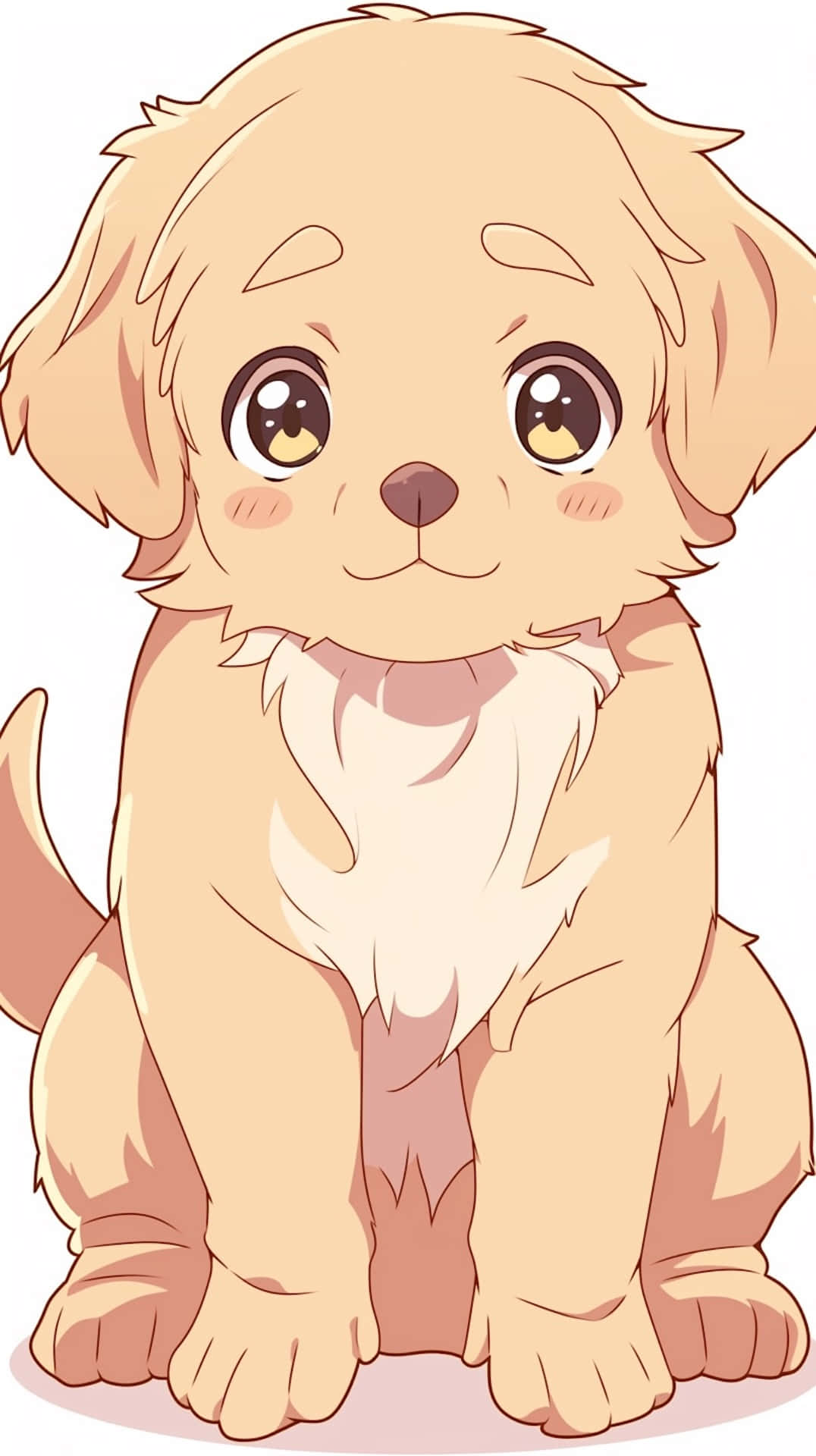 Adorable Anime Puppy Illustration Background