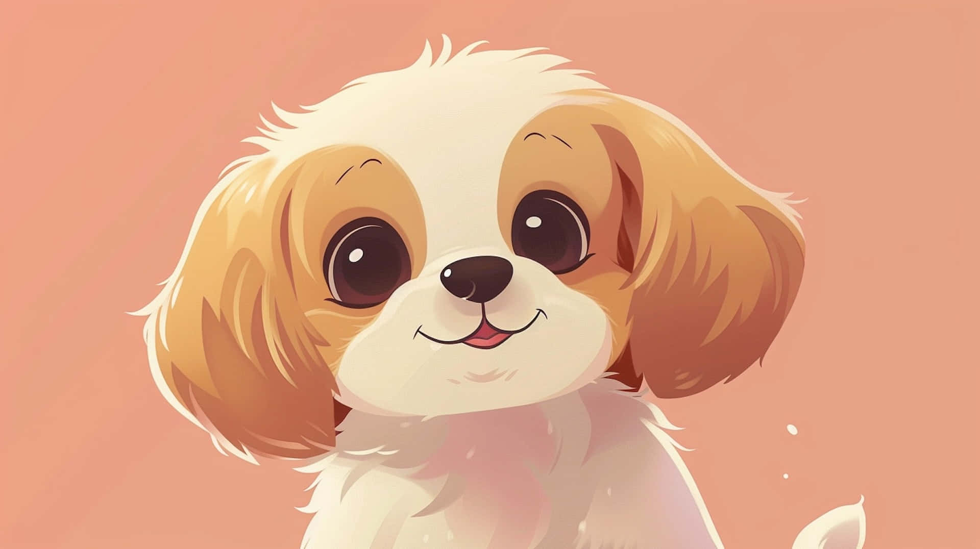 Adorable Anime Puppy Illustration Background