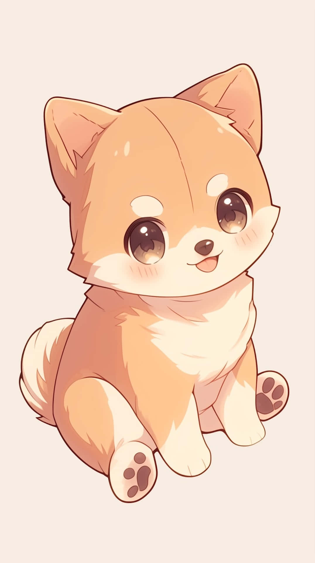 Adorable Anime Puppy Illustration Background