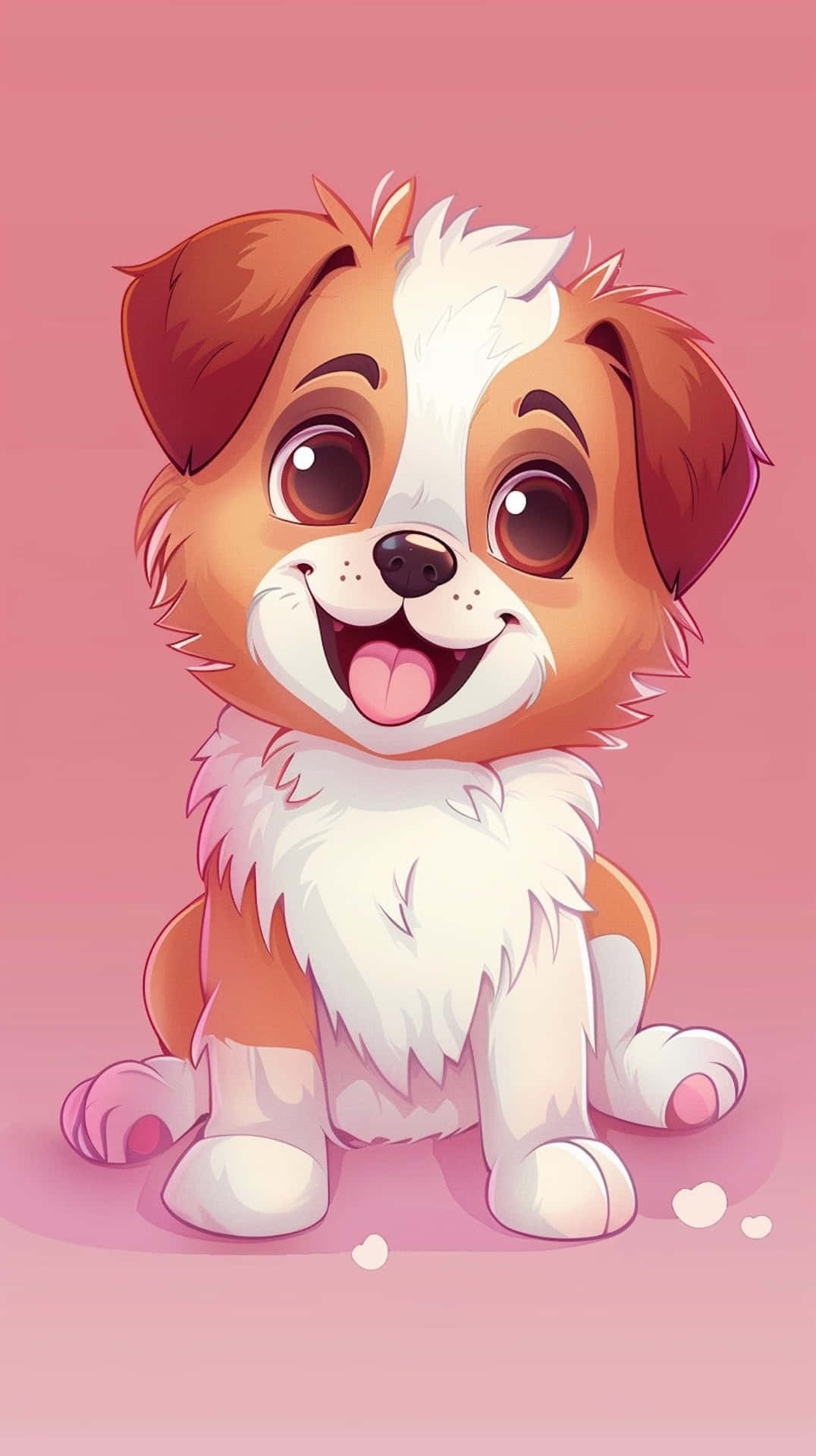 Adorable Anime Puppy Illustration Background