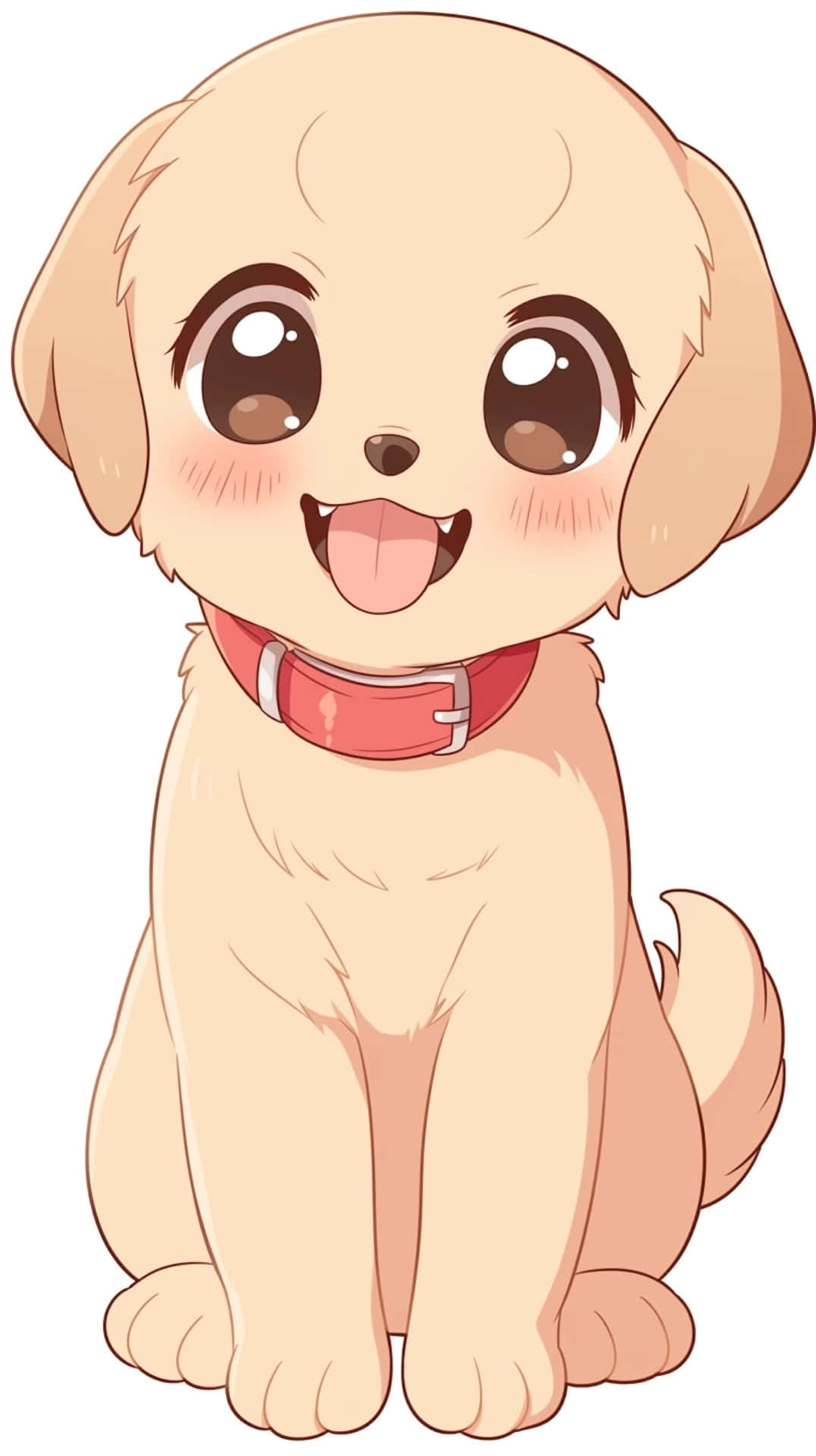 Adorable Anime Puppy Illustration Background