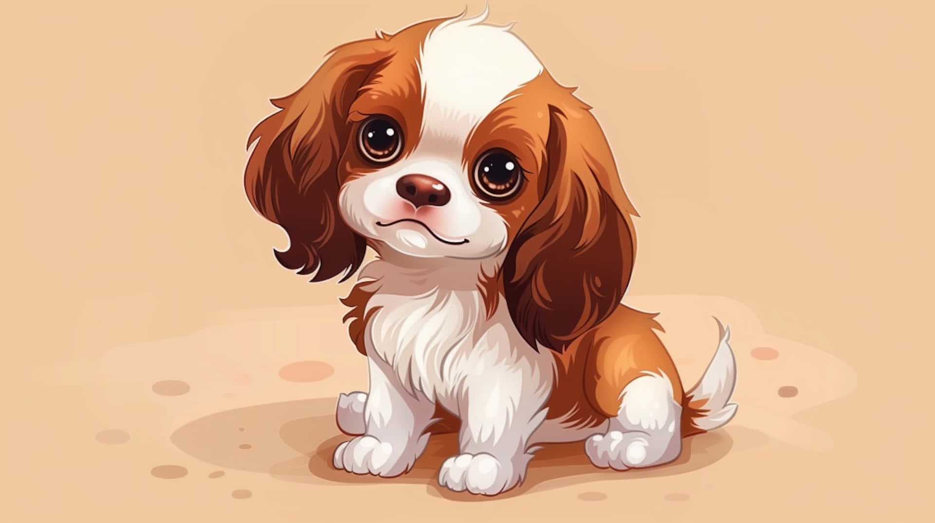 Adorable Anime Puppy Illustration Background