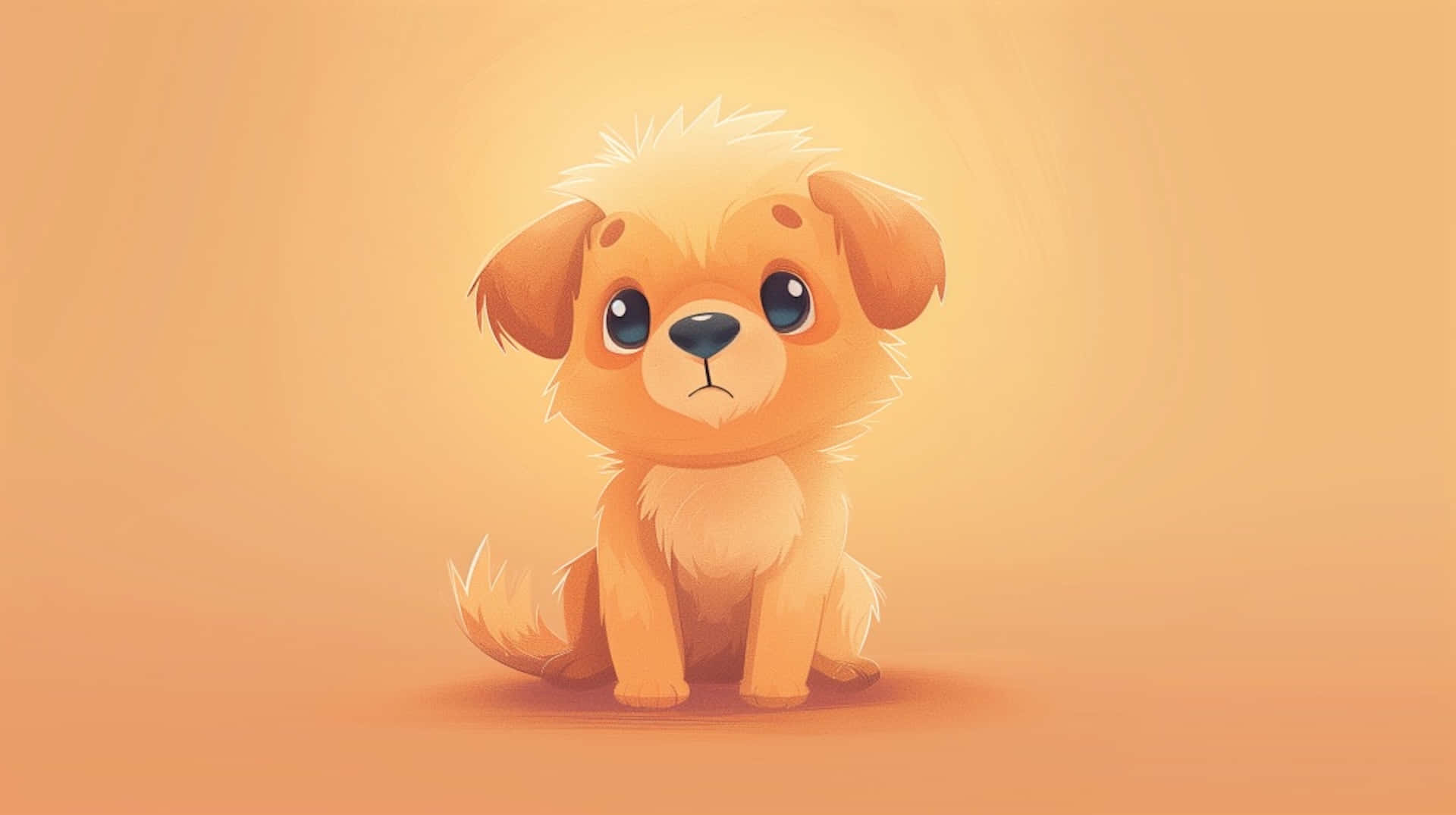 Adorable Anime Puppy Illustration Background