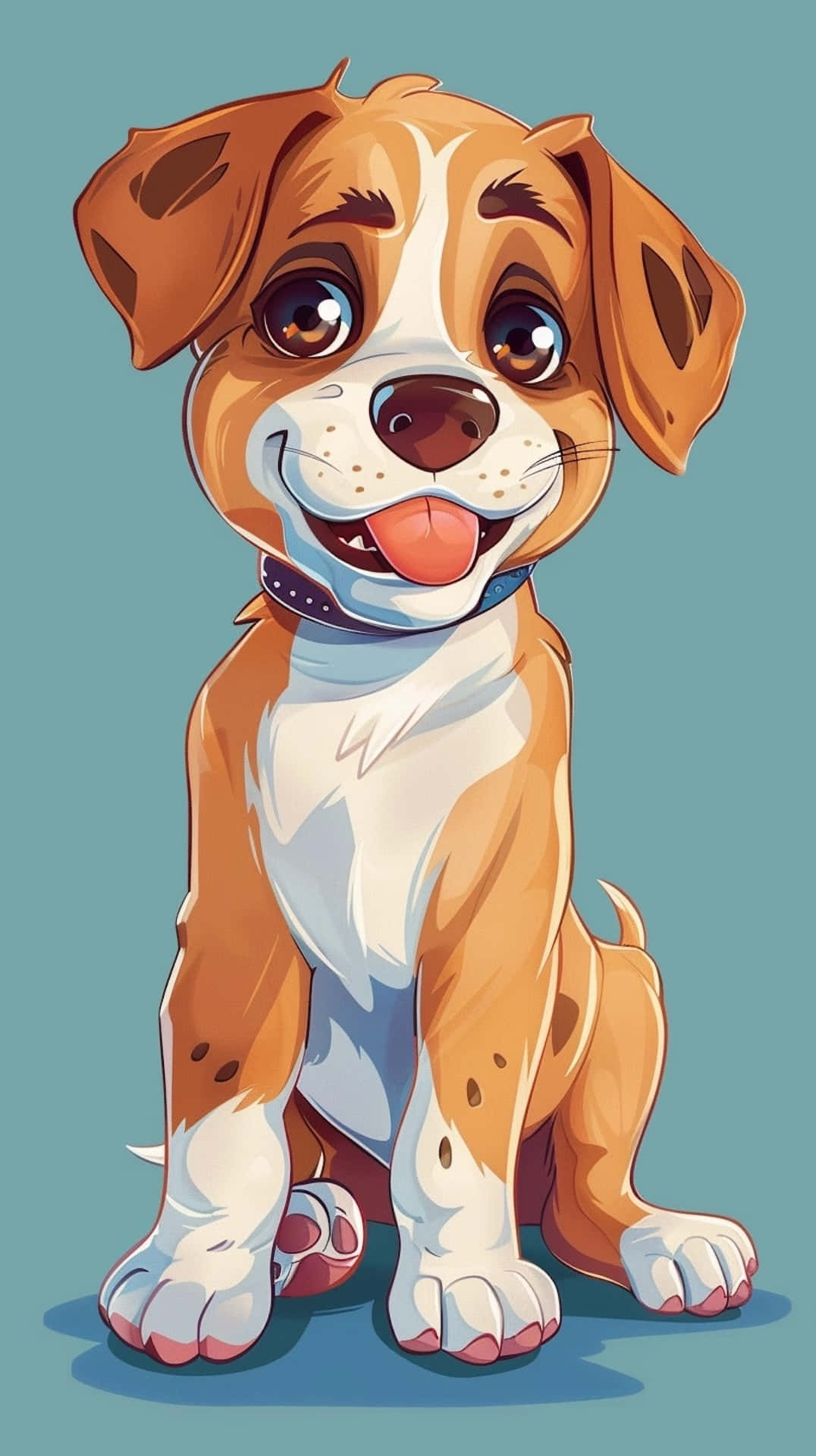 Adorable Anime Puppy Illustration Background