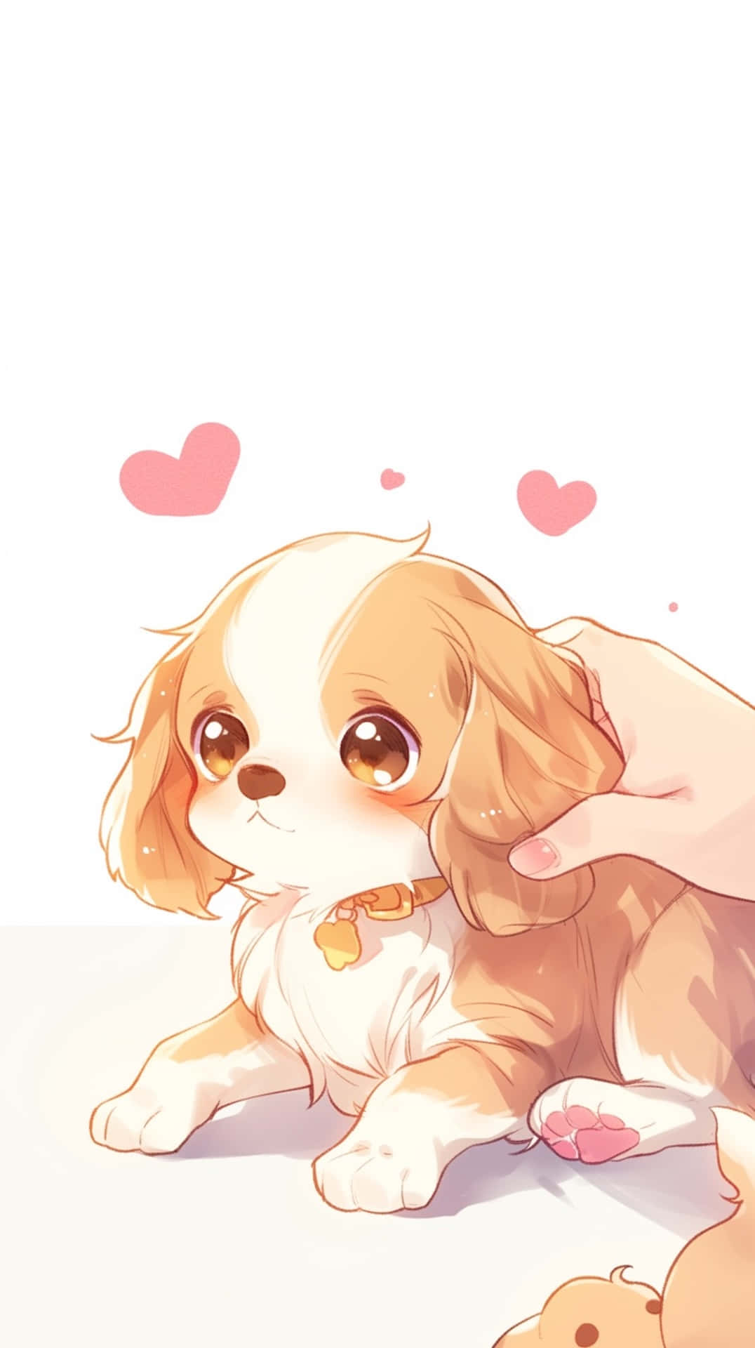 Adorable Anime Puppy Love Background