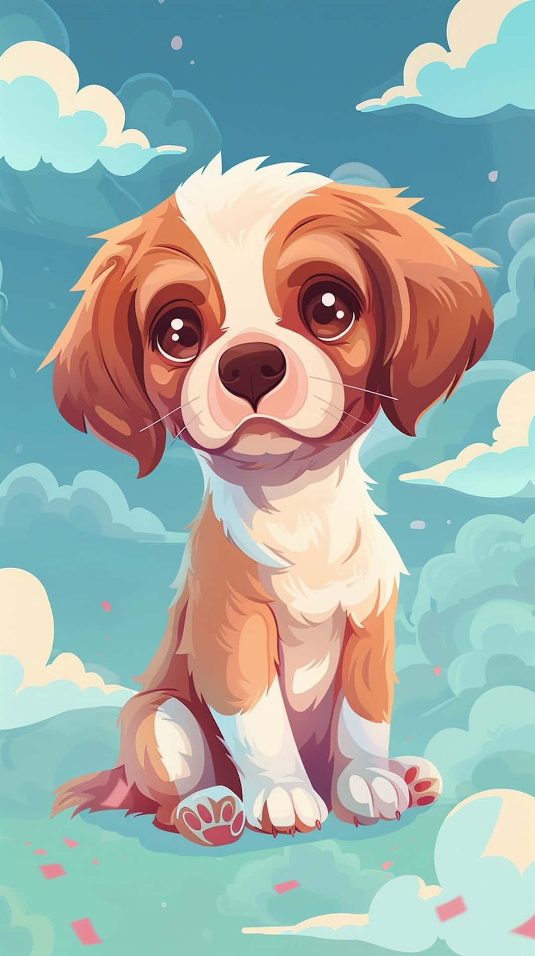 Adorable Anime Puppy Sky Backdrop Background