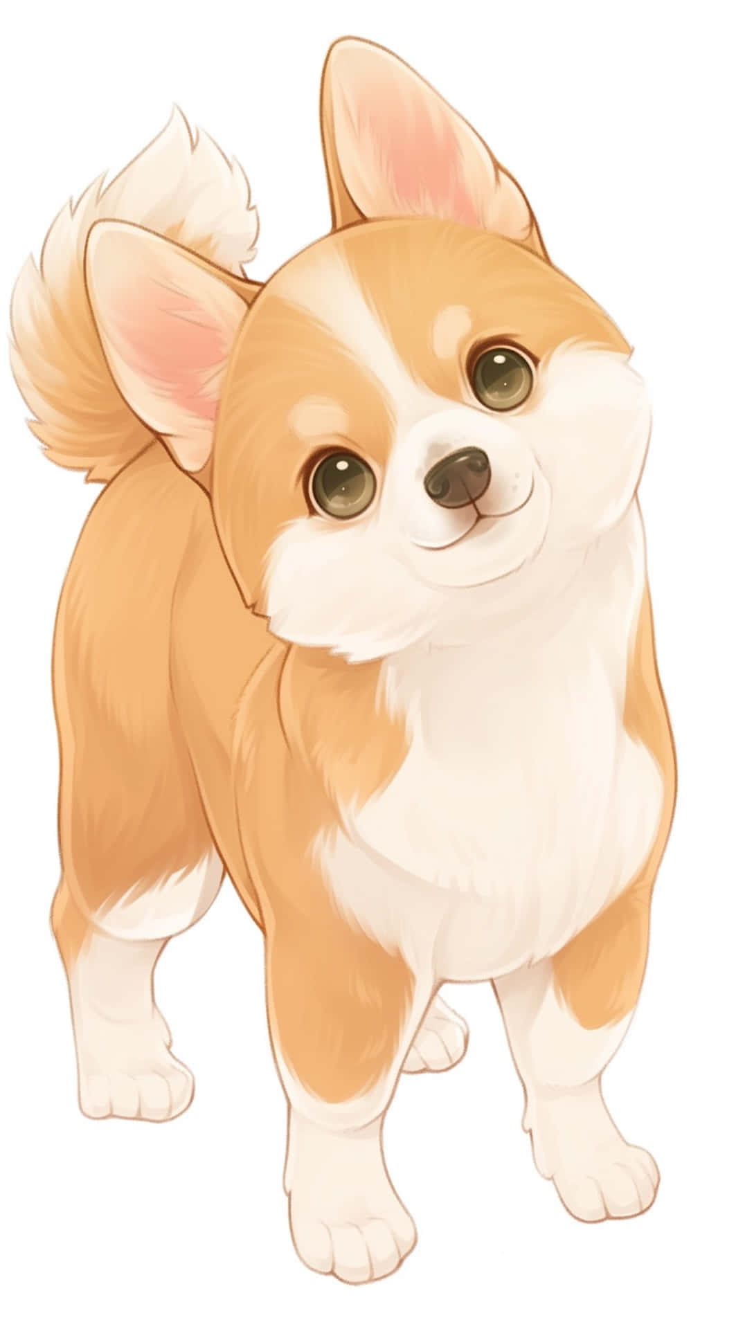 Adorable_ Anime_ Style_ Corgi_ Puppy Background