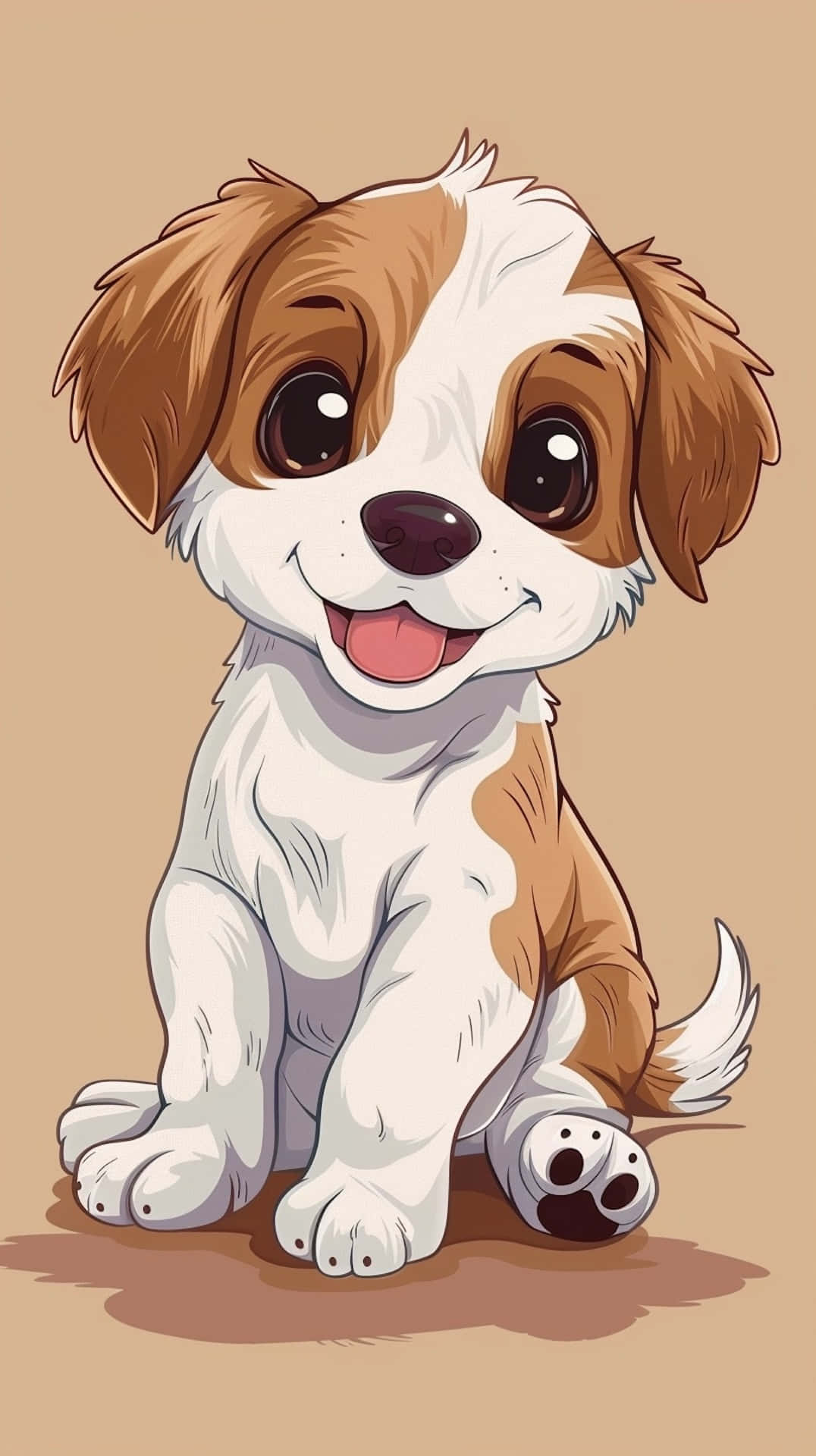 Adorable_ Anime_ Style_ Puppy Background