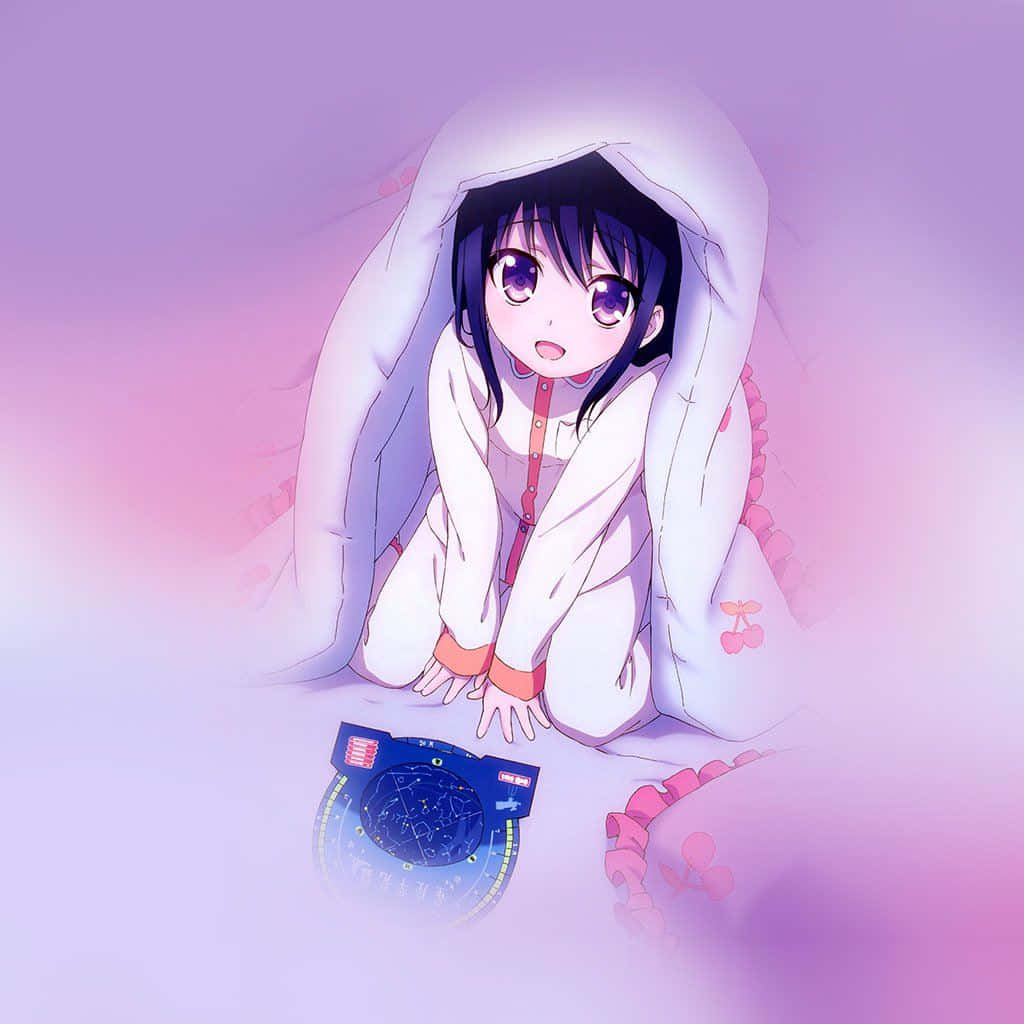 Adorable Ayumi From Charlotte Anime In Pajamas Background