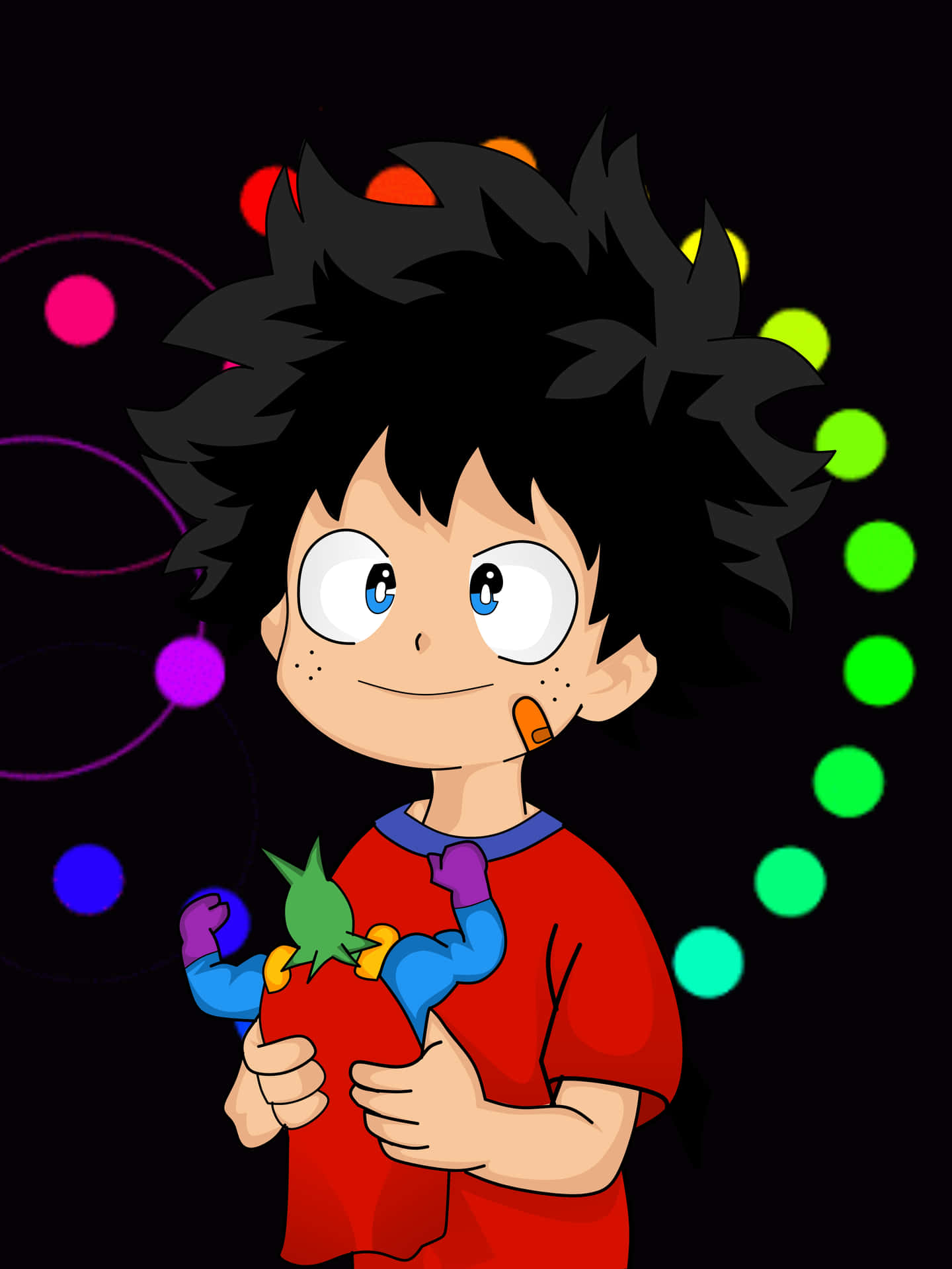 Adorable Baby Deku Blown Away By His Own Power Background