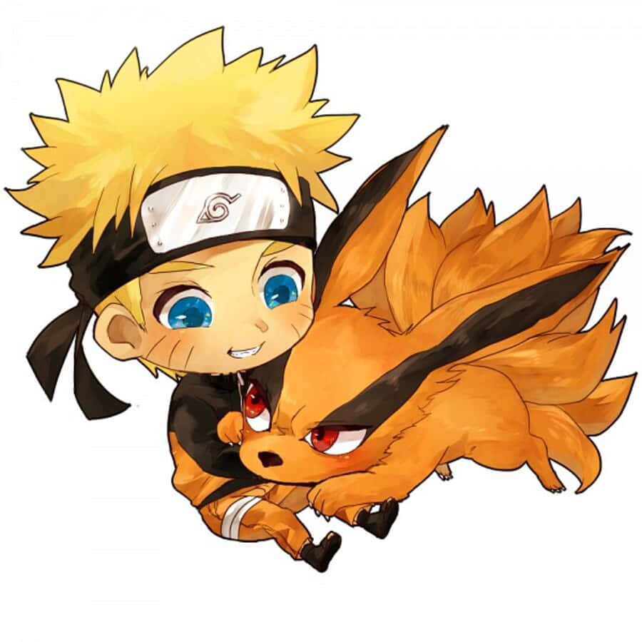 Adorable Baby Kurama From Naruto Series Background