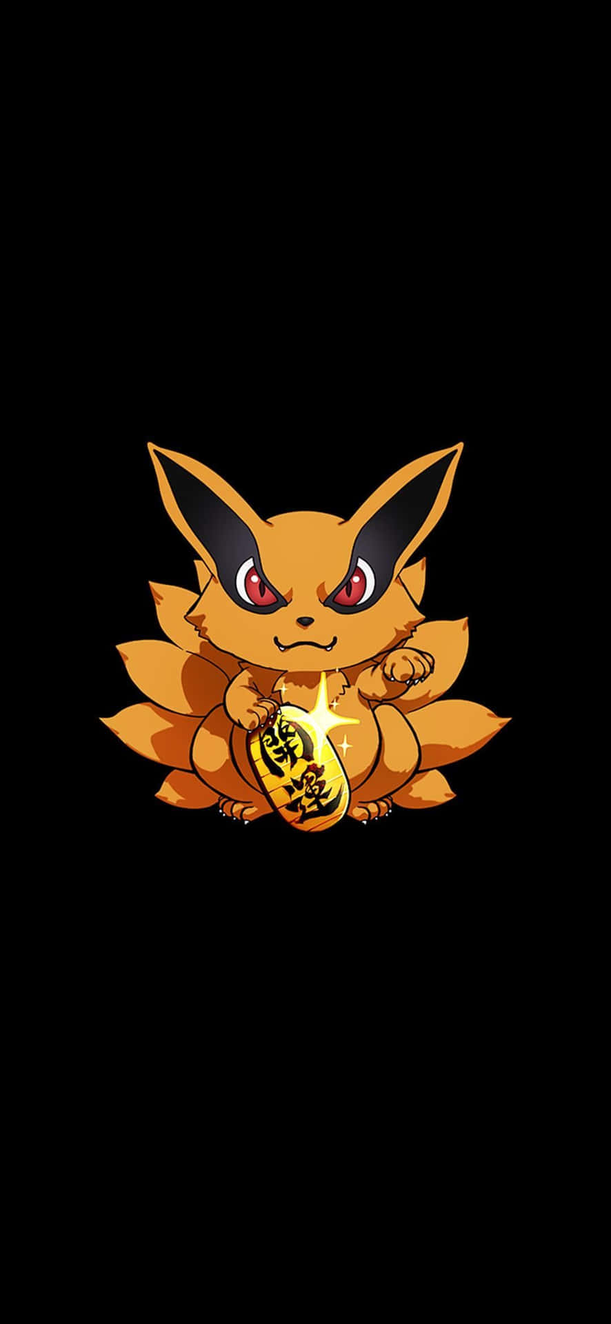 Adorable Baby Kurama Unleashing Its Power Background
