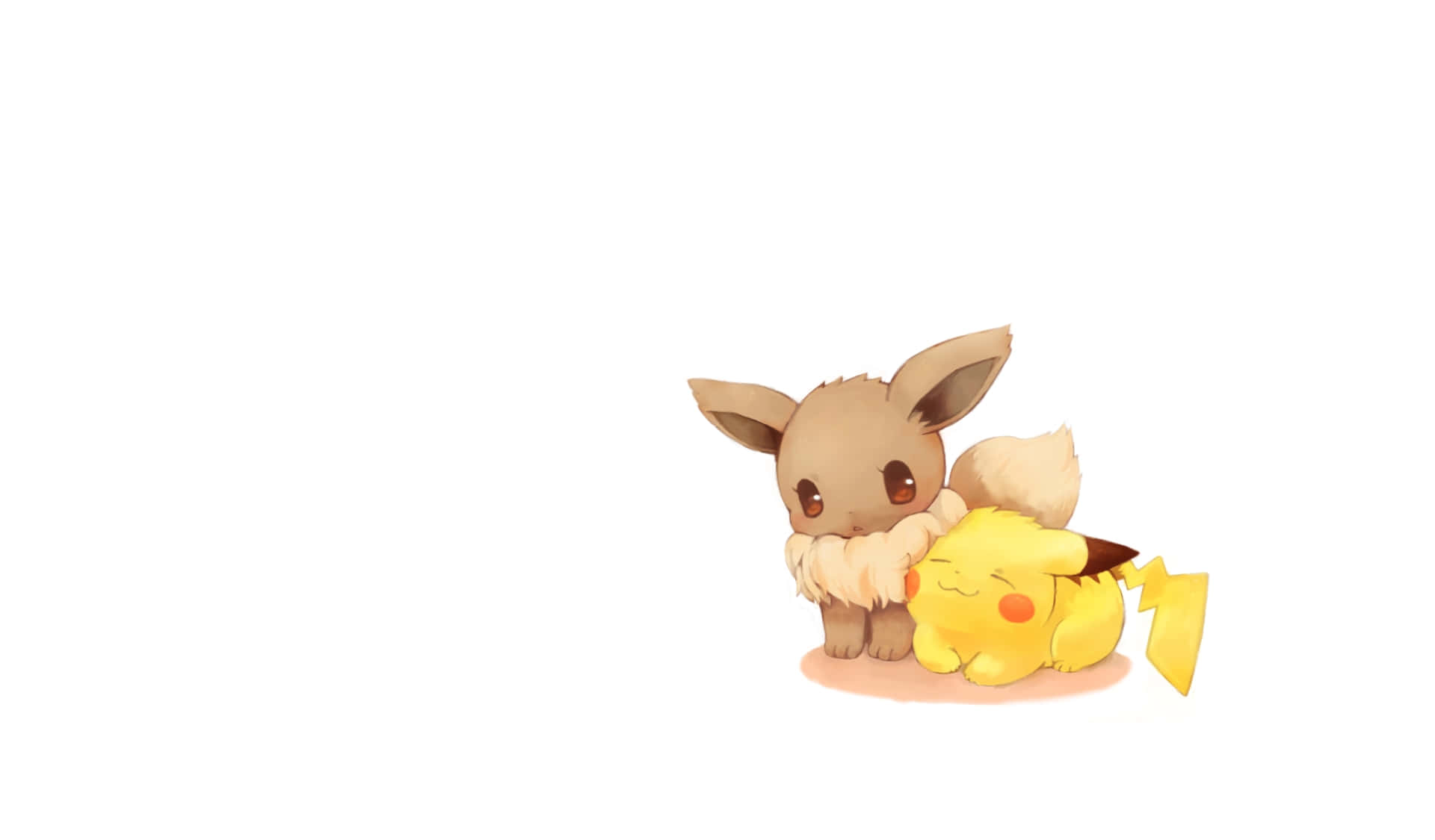 Adorable Baby Pikachu Cuddling Background