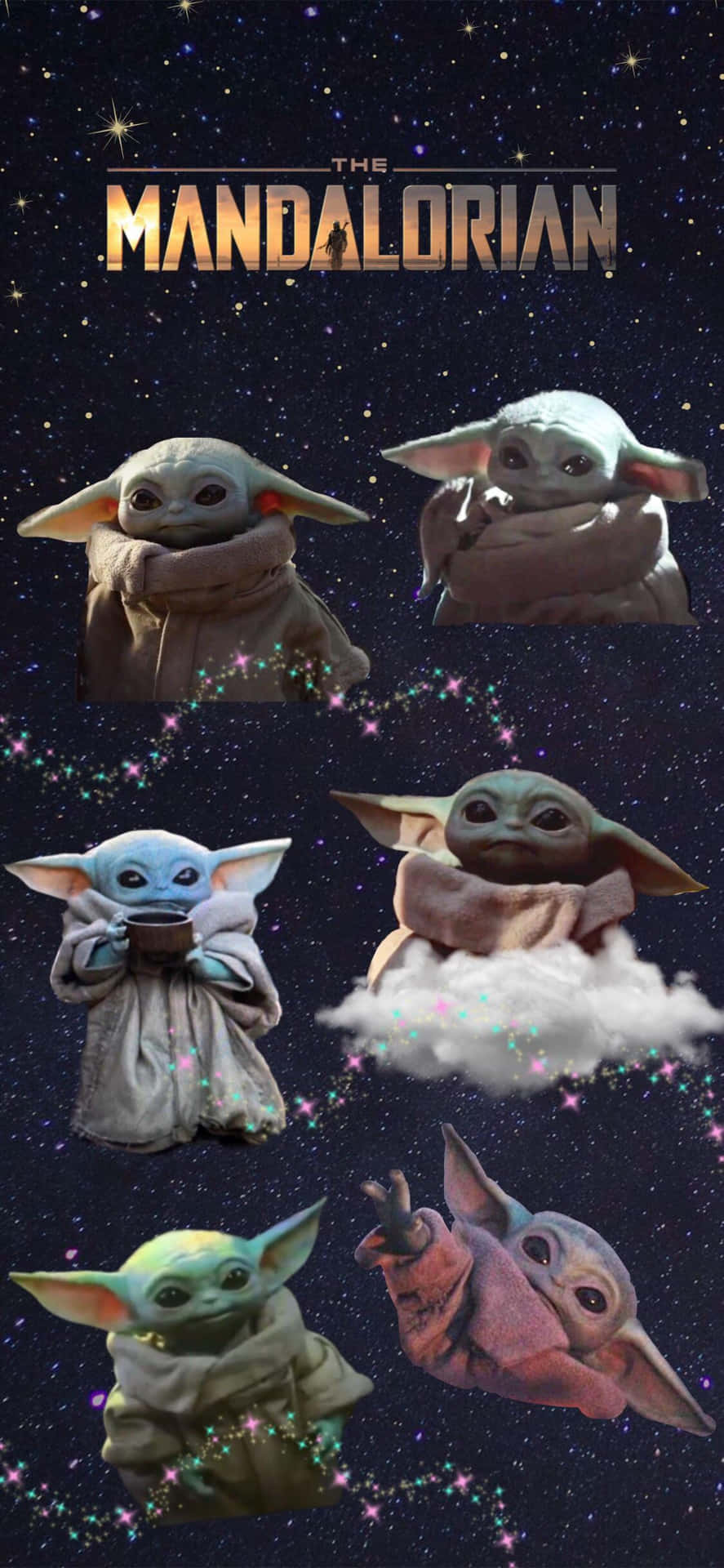 Adorable Baby Yoda Waving Goodbye Background