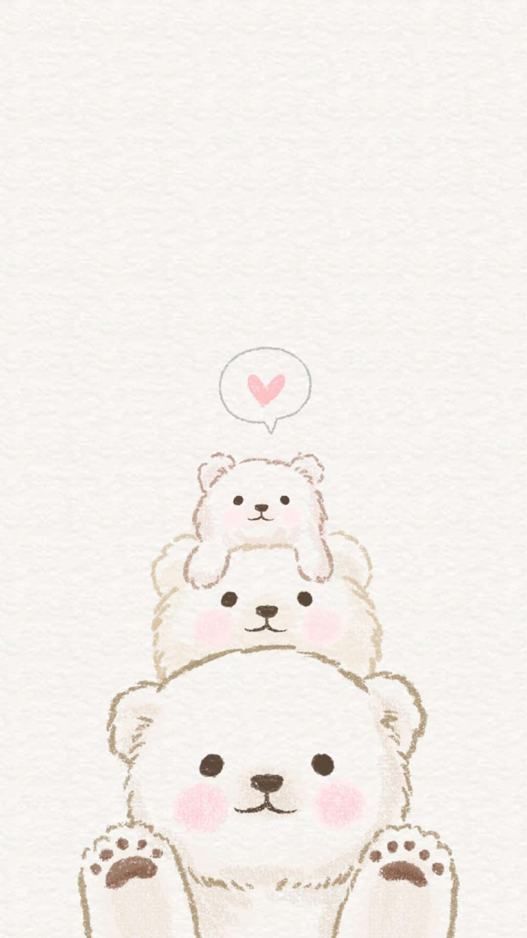 Adorable Bear Stack Love Bubble Background