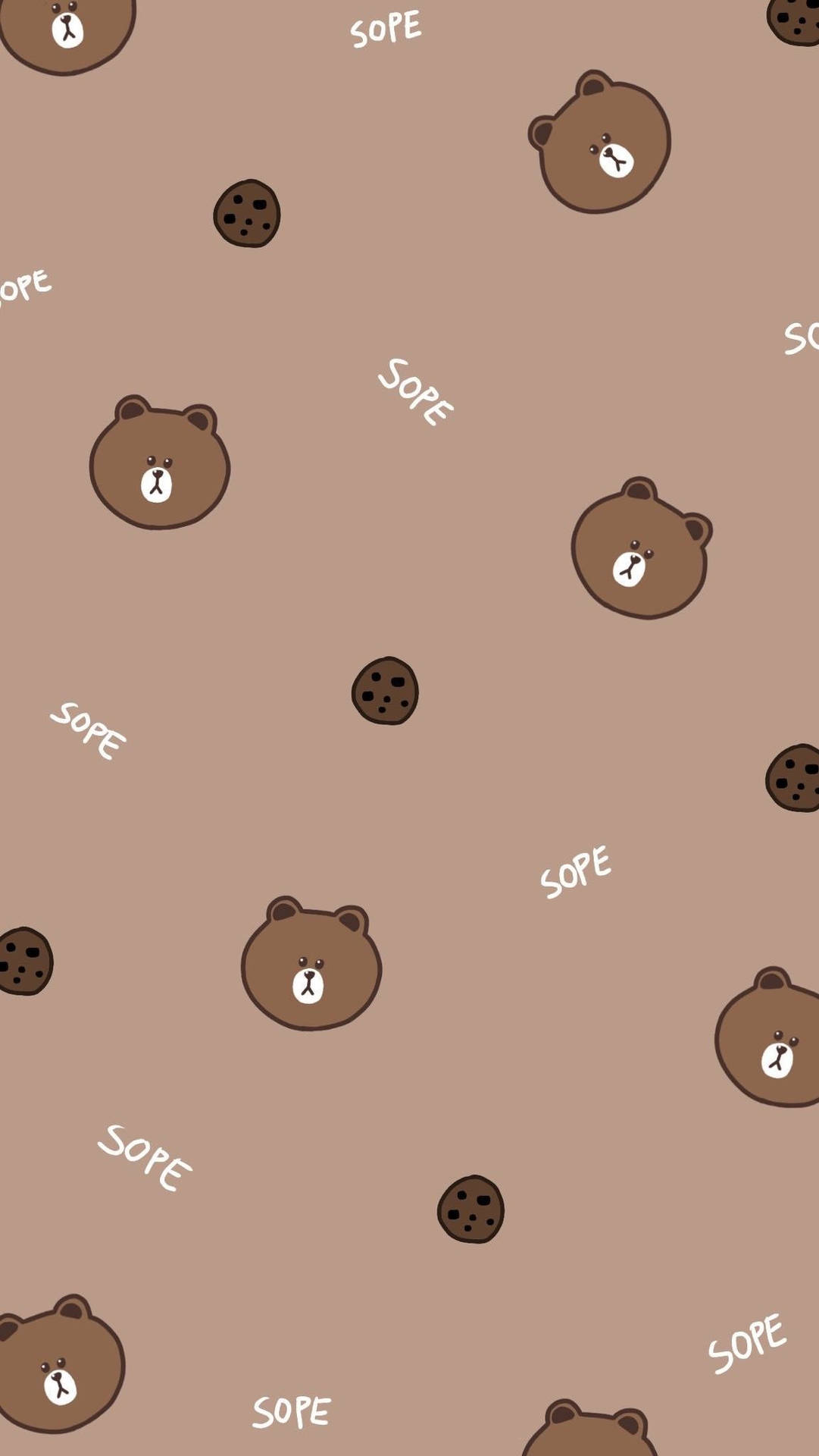 Adorable Brown Korean Bear Portrait Background