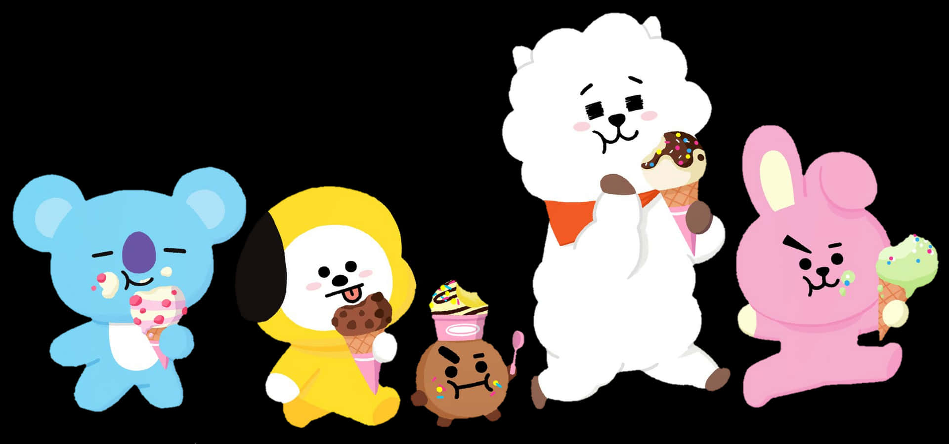 Adorable Bts Drawing Desktop Background