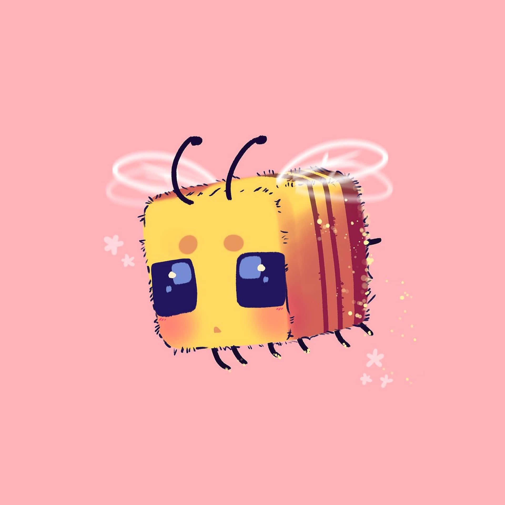 Adorable Cartoon Bee Illustration Background
