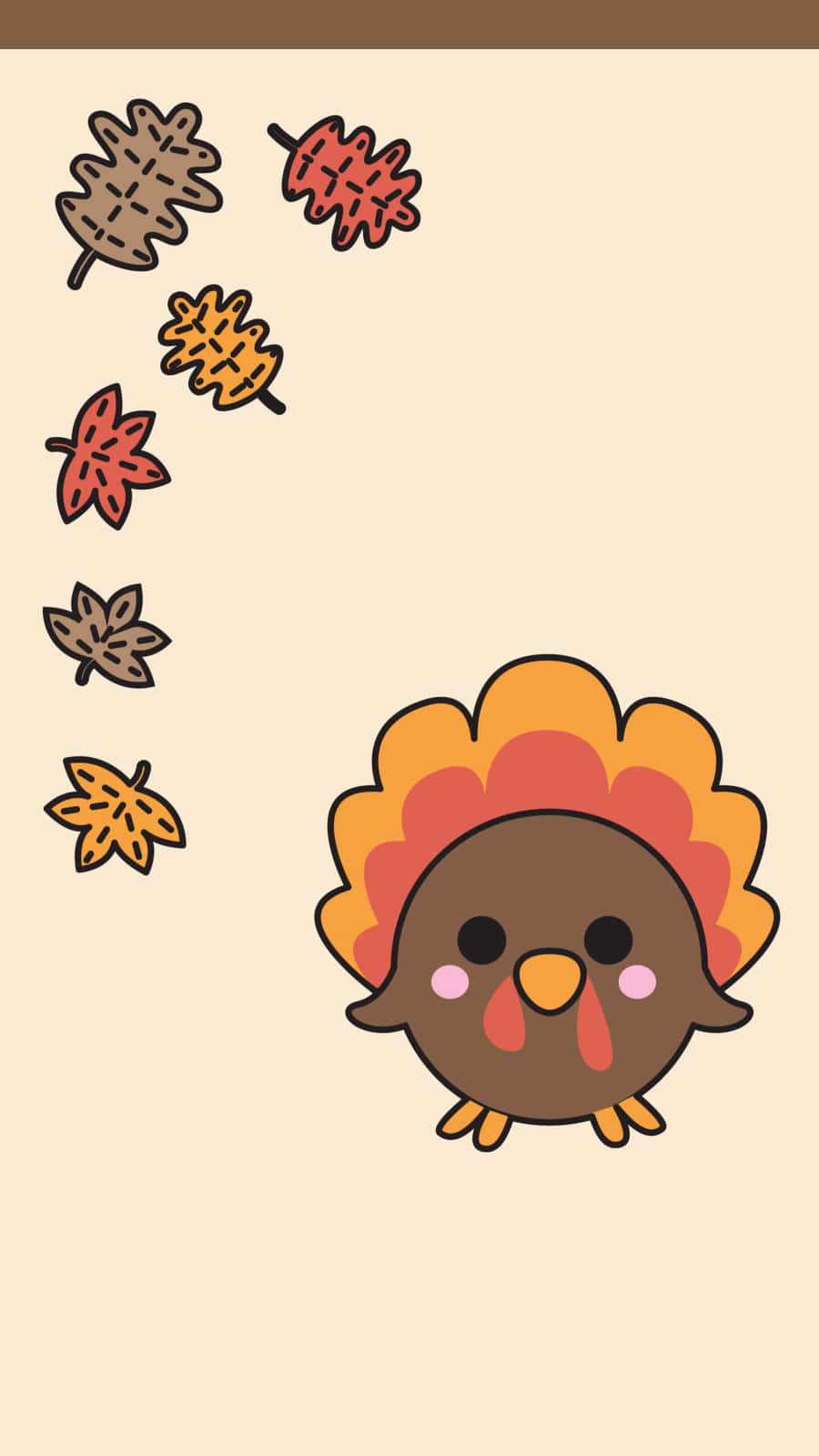 Adorable Cartoon Thanksgiving Turkey Background