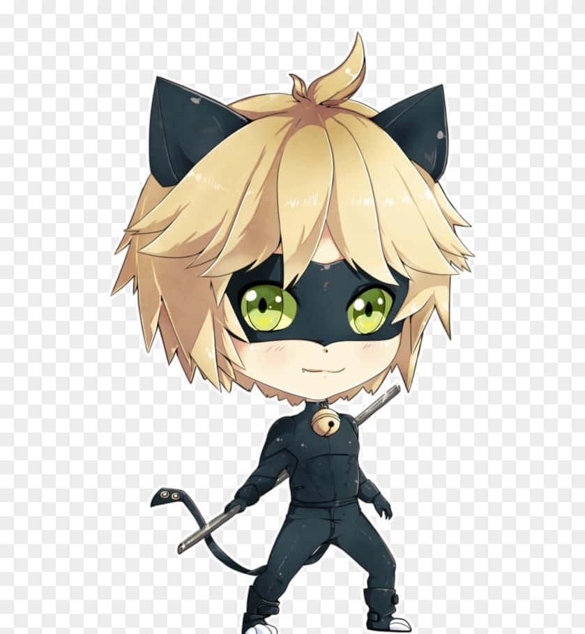 Adorable Cat Noir Full Of Life And Cheer Background