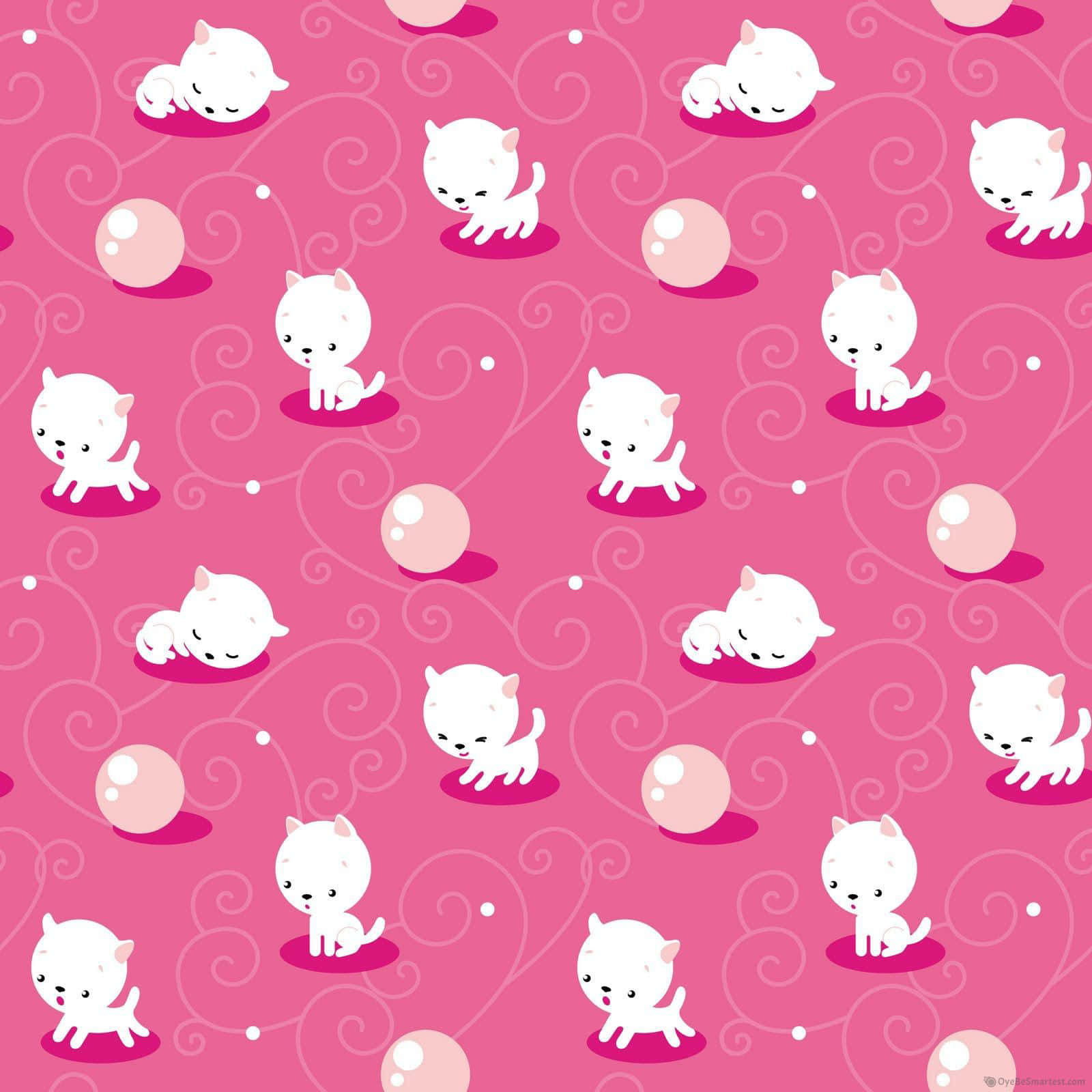 Adorable Cat Pattern Background