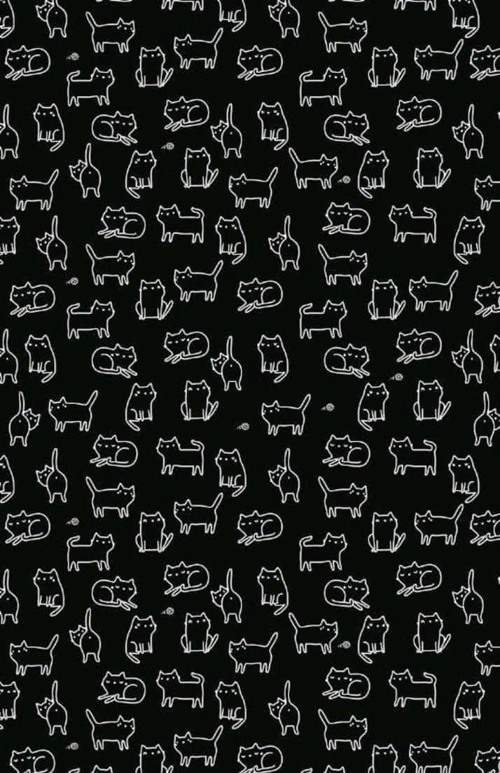 Adorable Cat Pattern Background Background