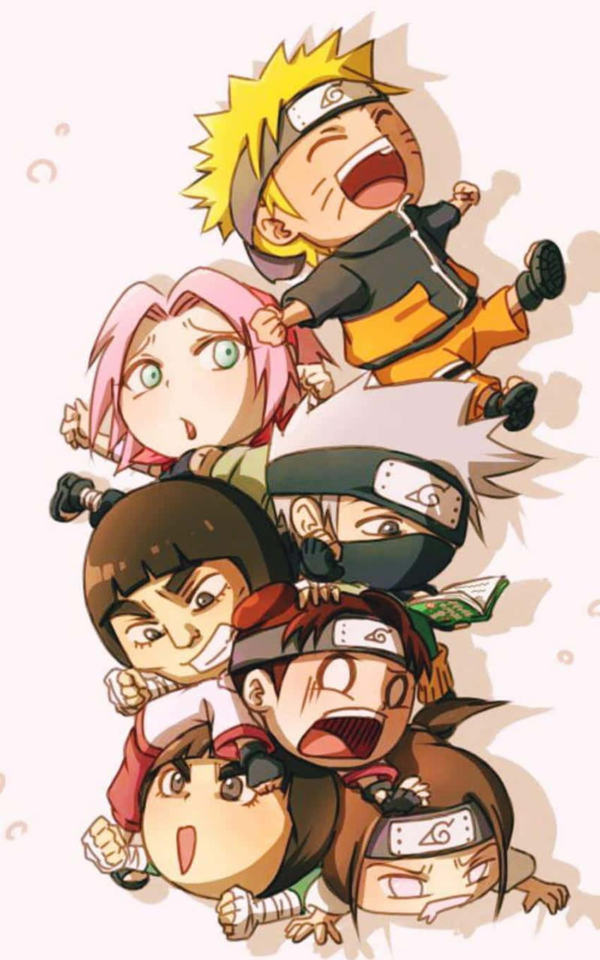 Adorable Chibi Naruto Ready To Take On The World Background