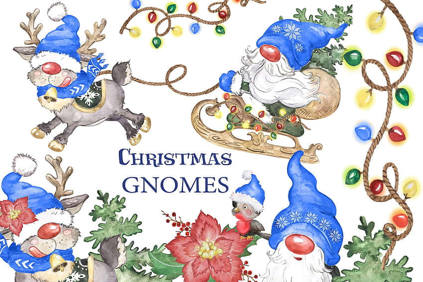 Adorable Christmas Gnome Is Ready To Spread Holiday Cheer! Background