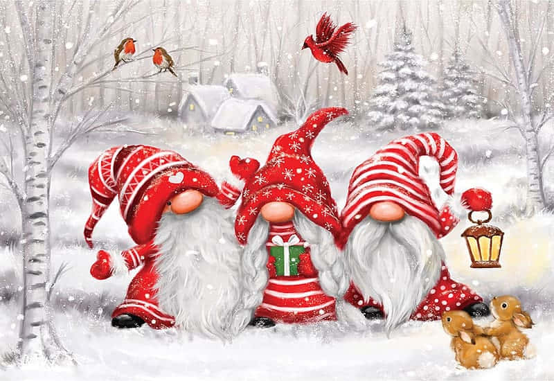Adorable Christmas Gnome Ready For The Holiday Season Background