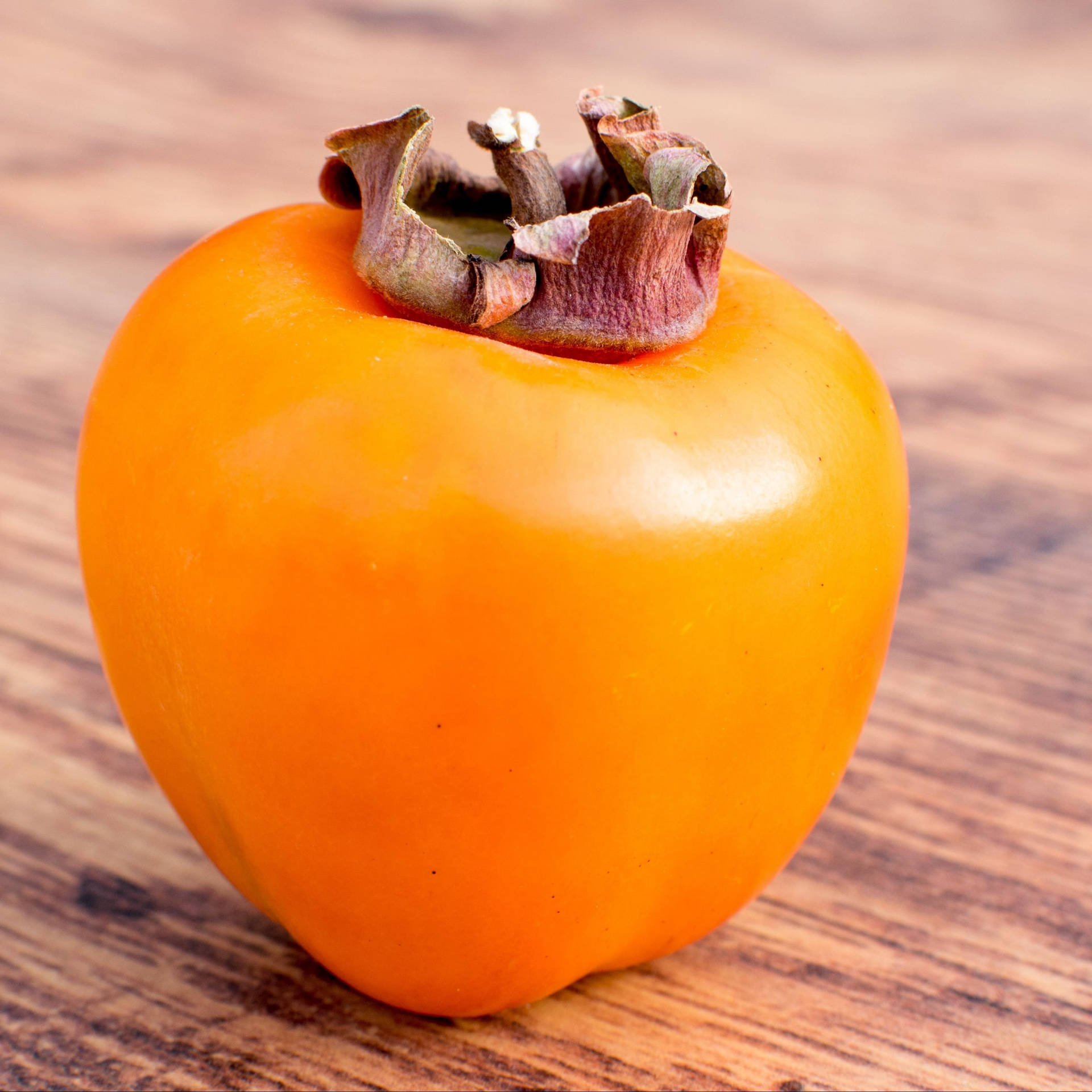 Adorable Close Up Shot Of Persimmon Background