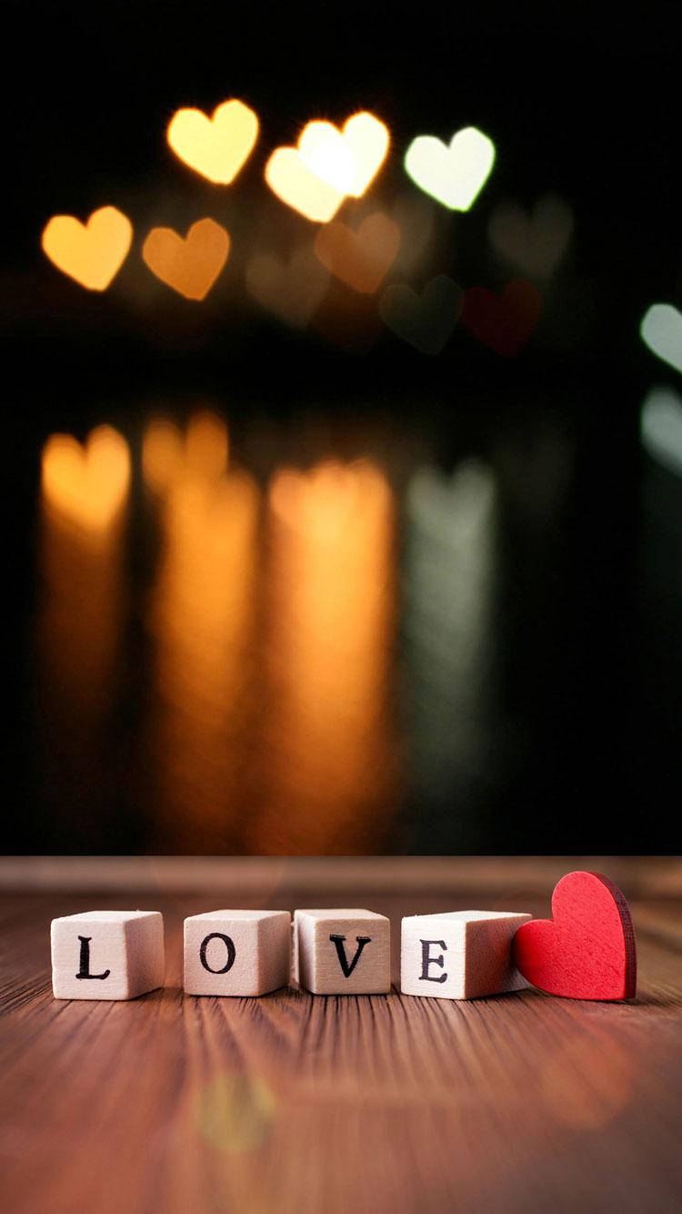 Adorable Cubes Heart Love Iphone Background