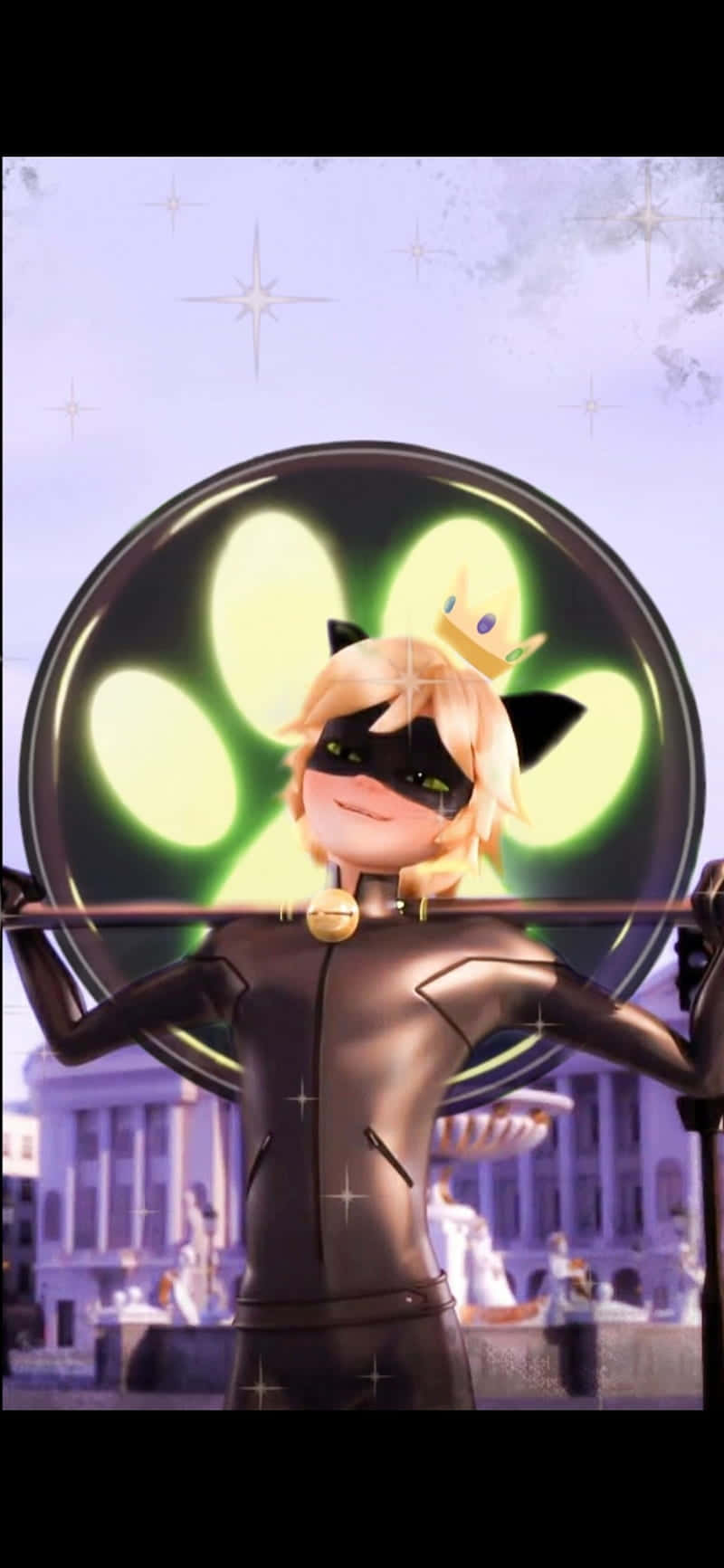Adorable Cute Cat Noir Daydreaming Background