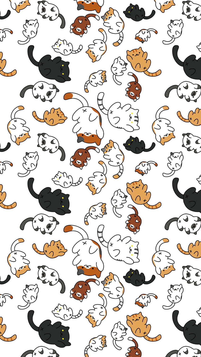 Adorable Cute Cat Pattern Background