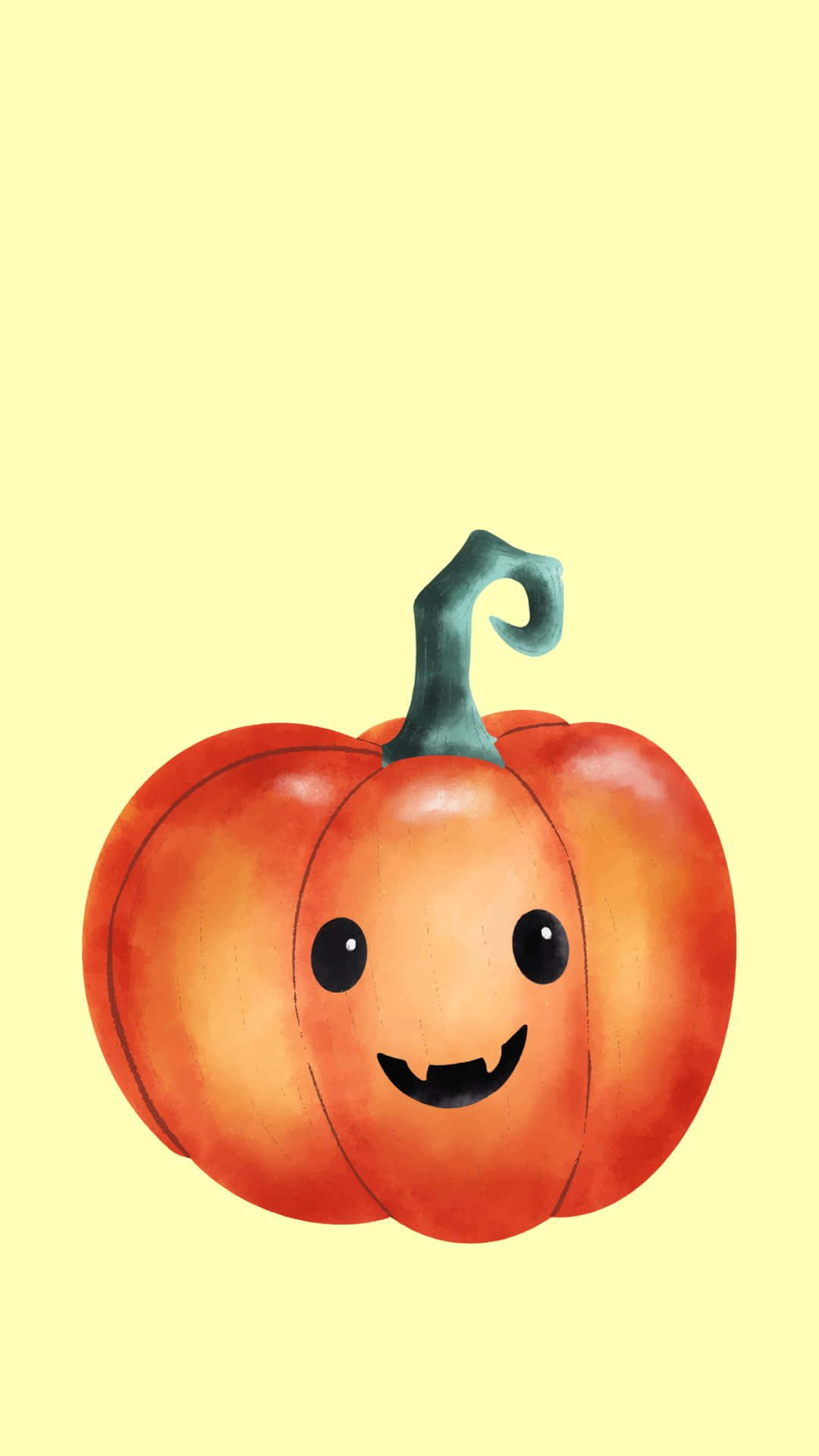 Adorable Cute Pumpkin With Big Bright Eyes Background