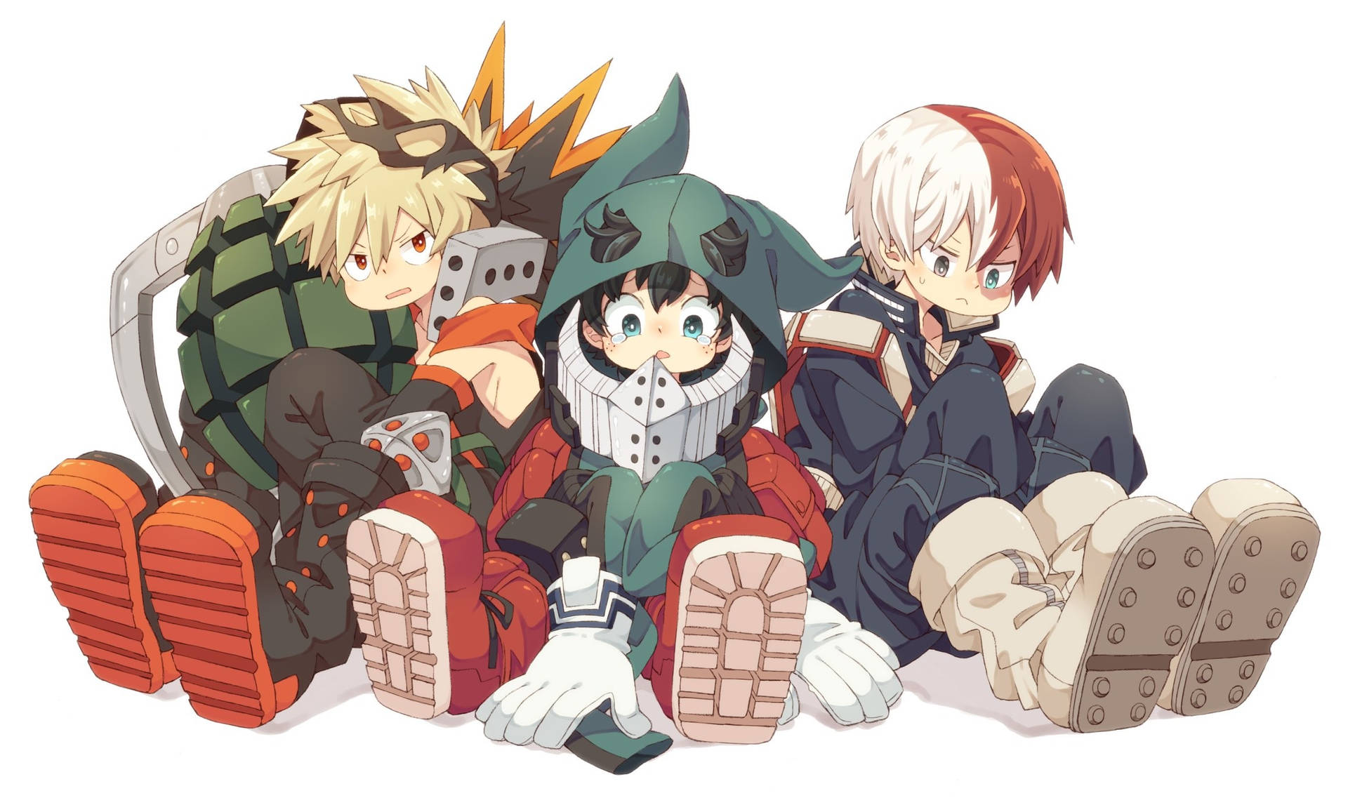 Adorable Deku X Todoroki X Bakugou Background