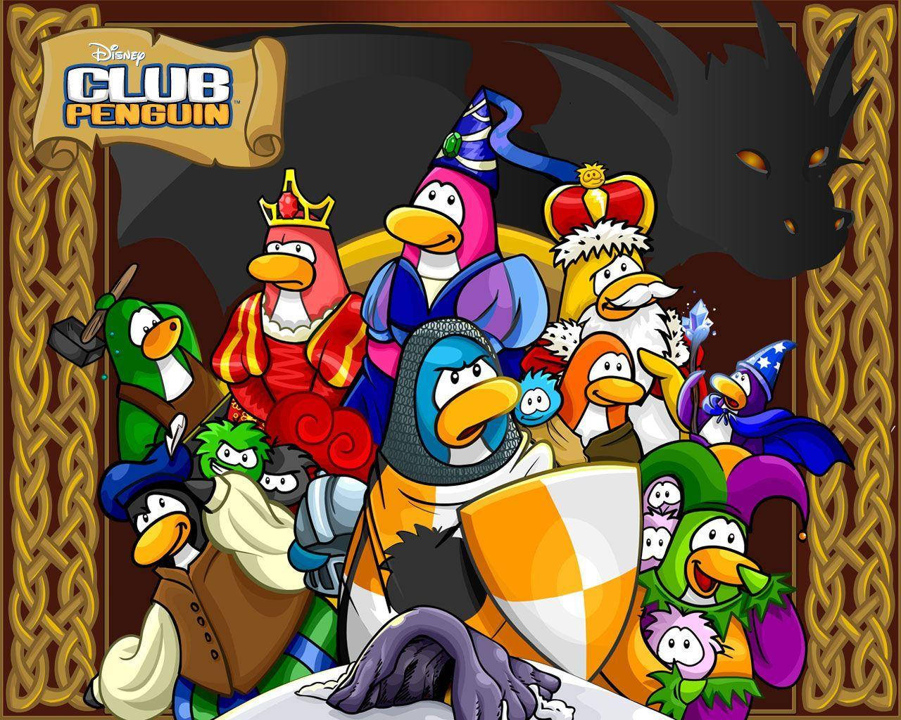 Adorable Depiction Of Club Penguin Background