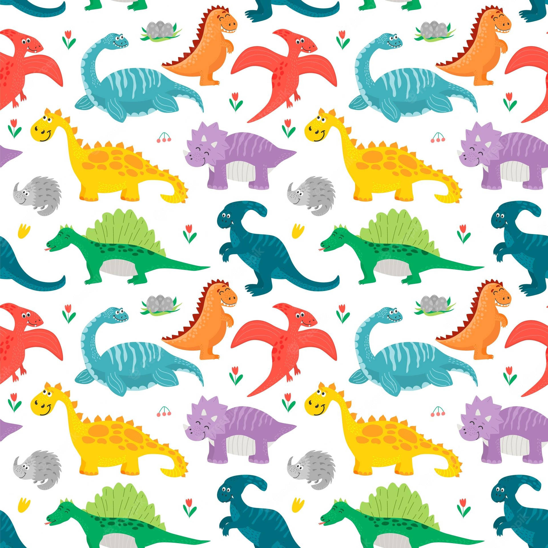 Adorable Dinosaur Pattern Background