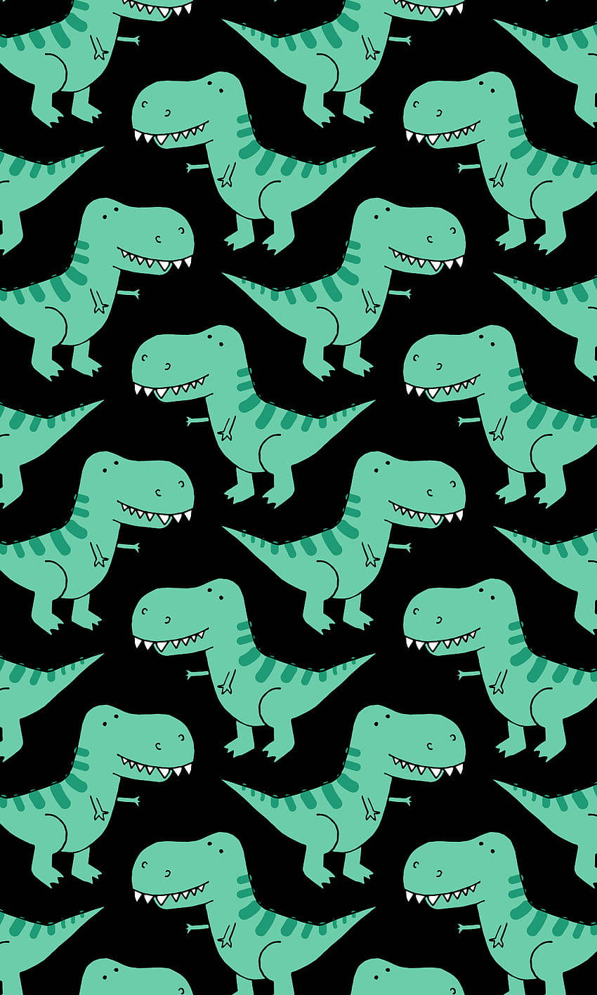 Adorable Dinosaur Pattern Wallpaper Background