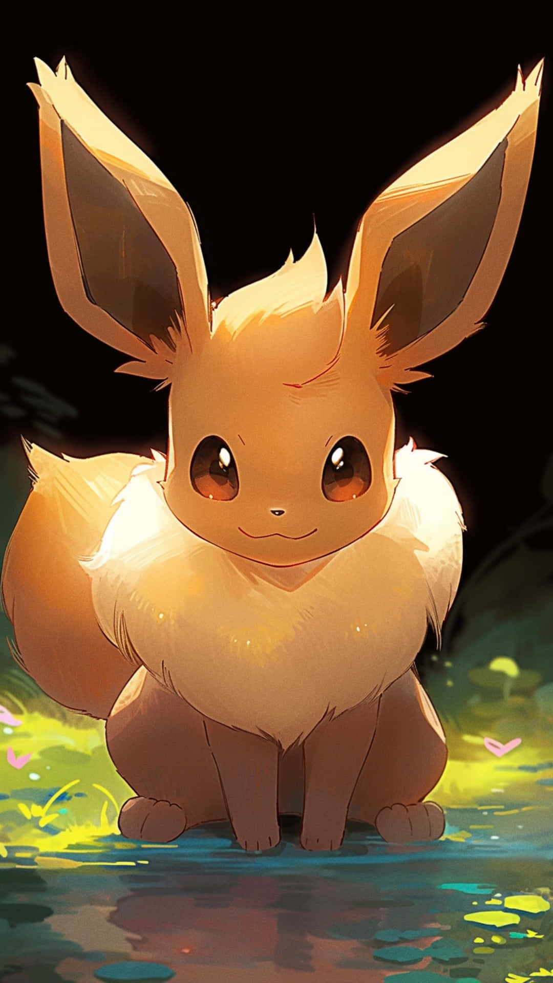 Adorable Eevee Night Glow Background