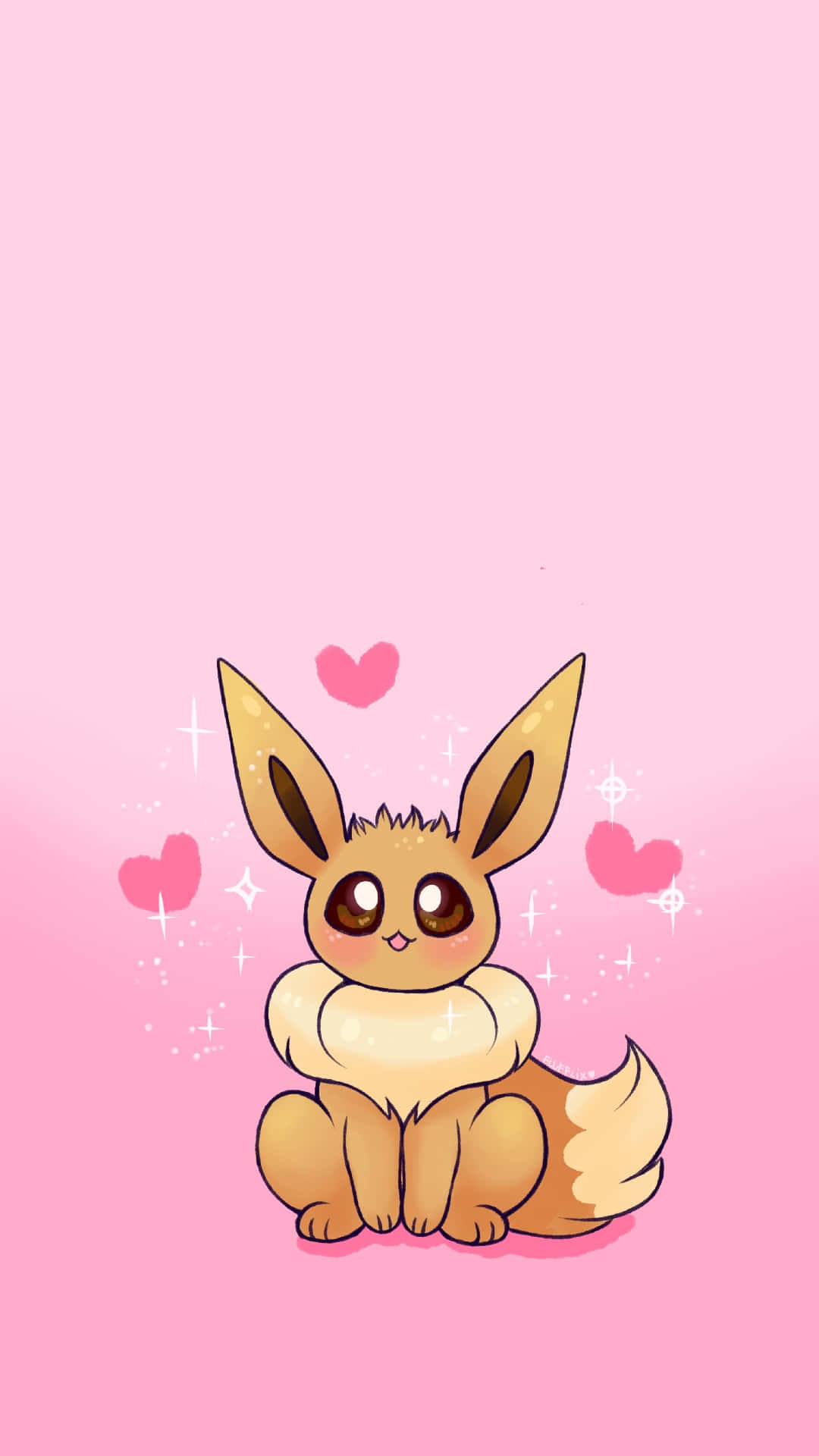 Adorable Eevee Pink Background Background