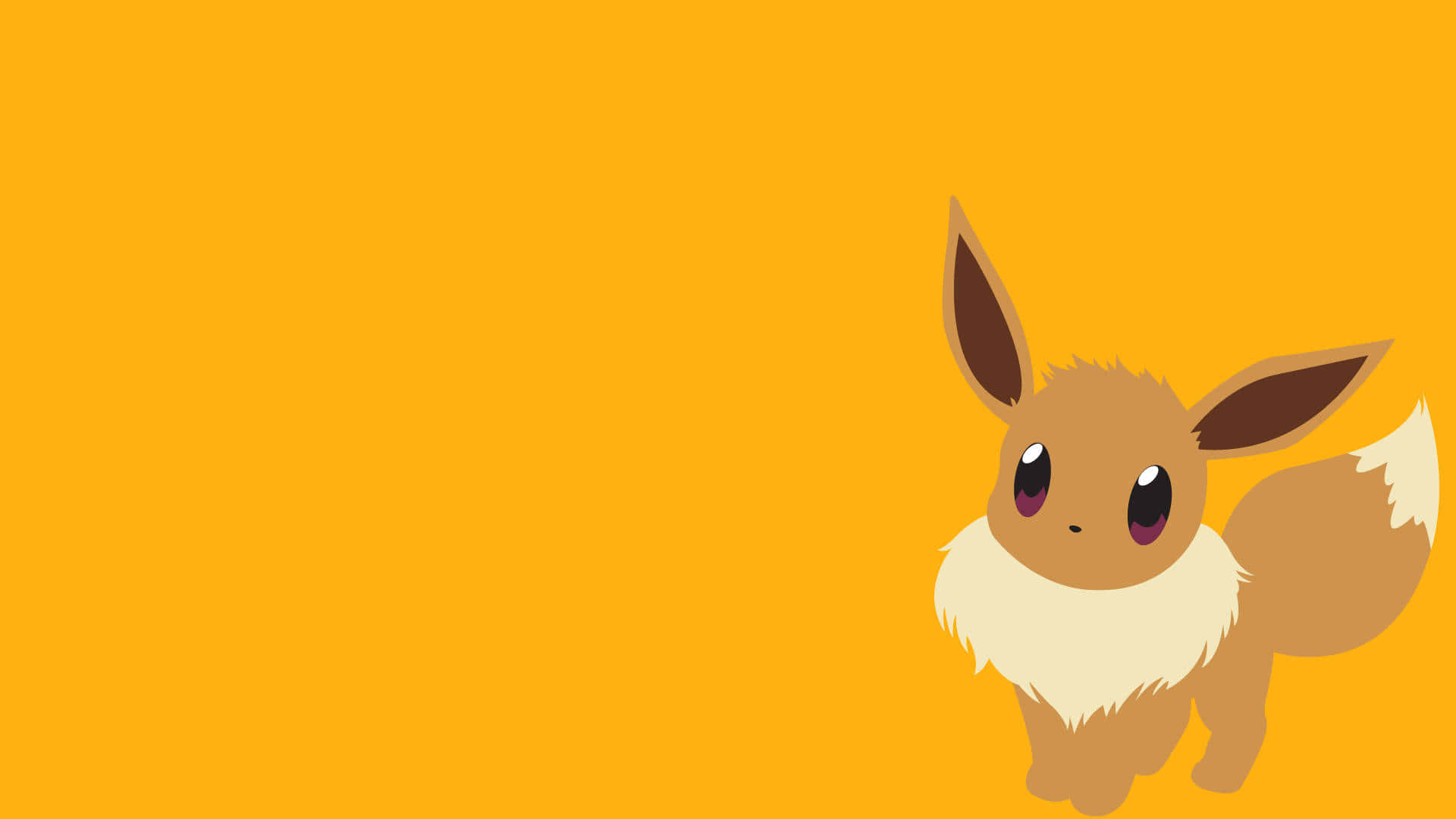 Adorable Eevee Pokemon Orange Background Background