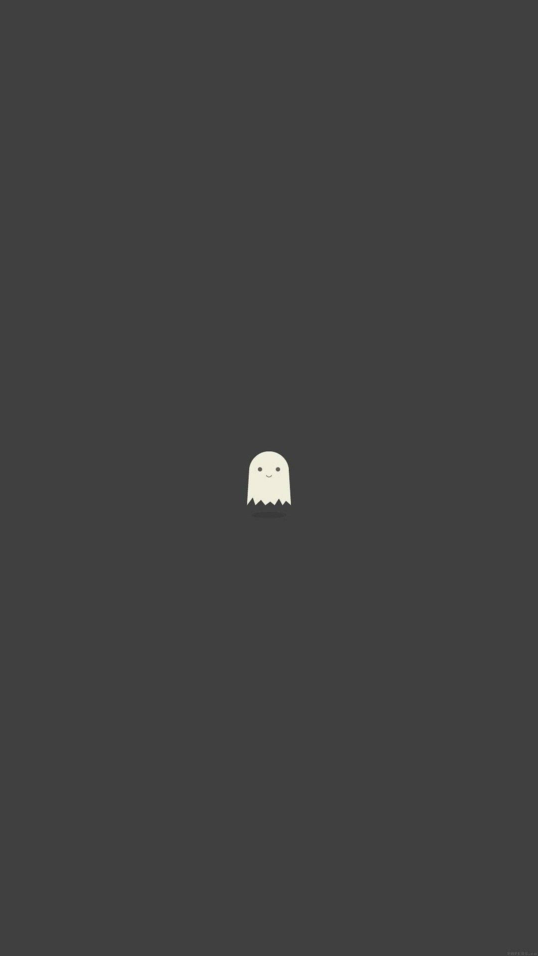Adorable Ghost Aesthetic Gray Background