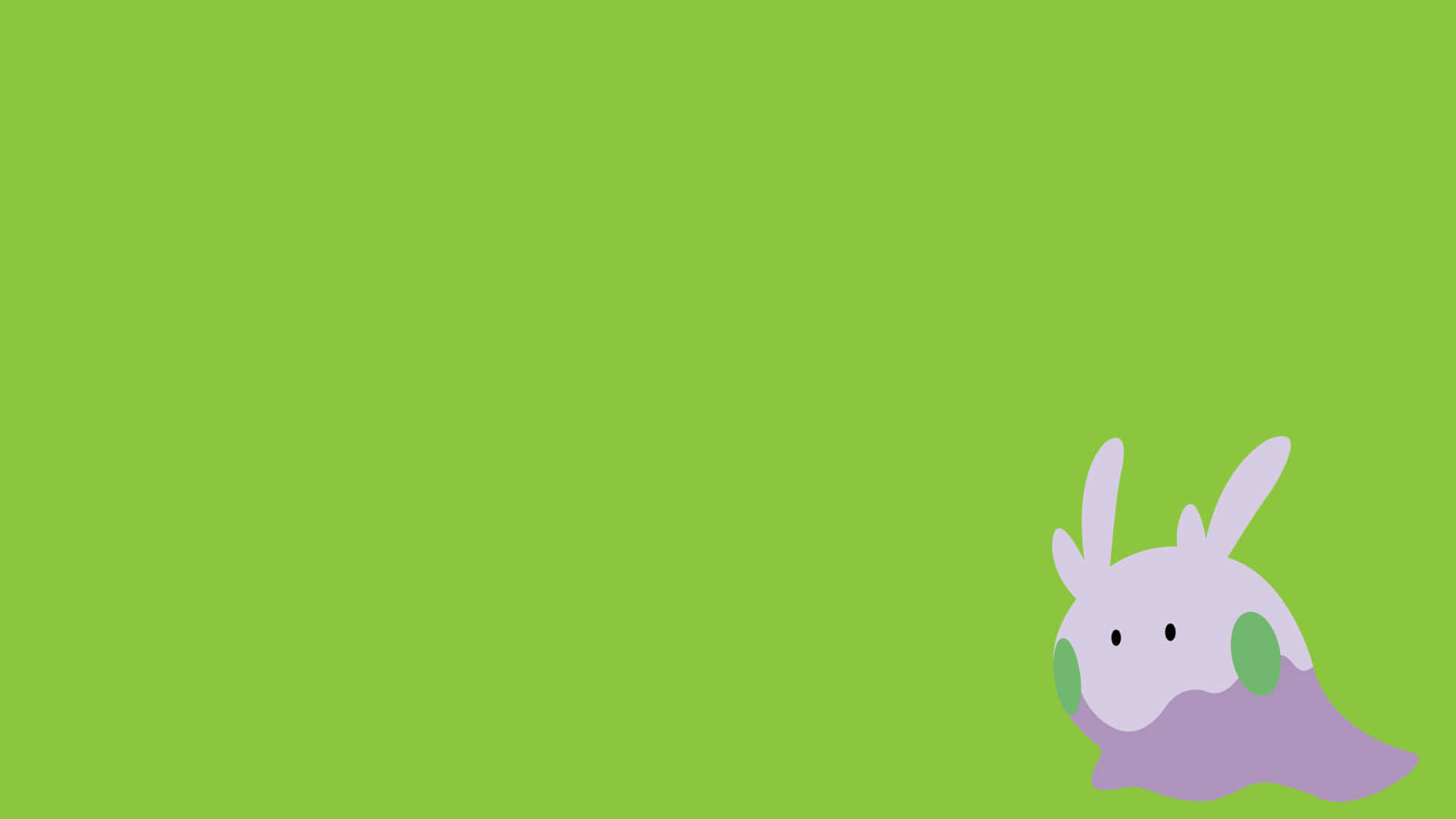 Adorable Goomy Pictured Against A Bright Green Background