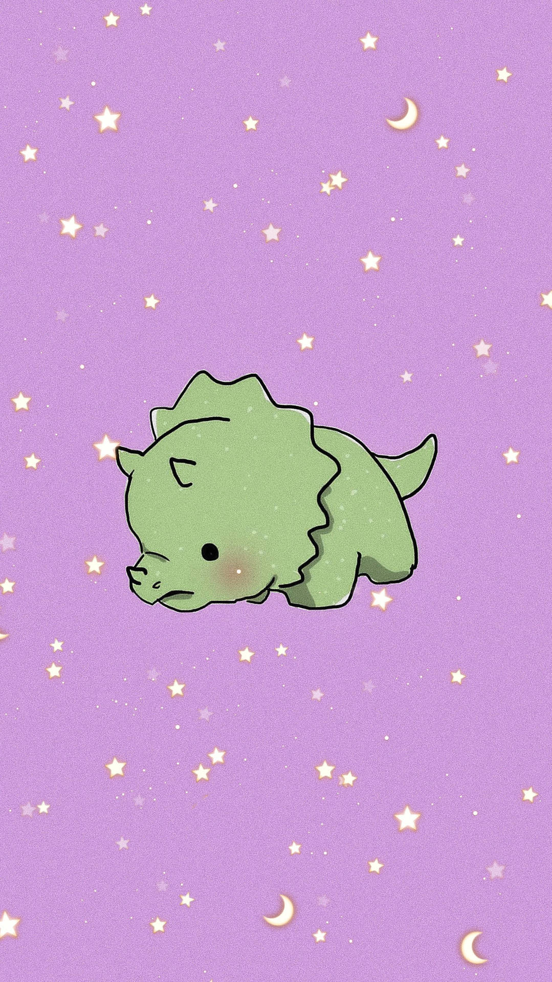 Adorable Green Dino Kawaii Iphone Wallpaper Background