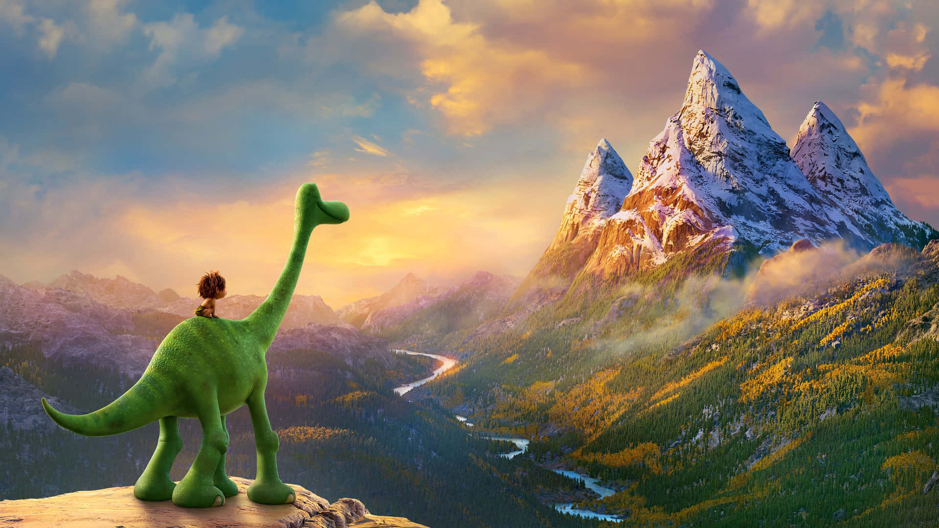 Adorable Green Dinosaur Roaming The Wild Background