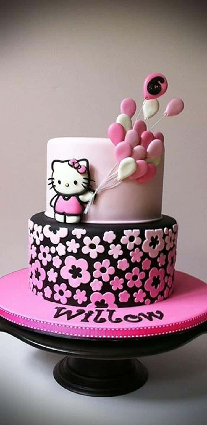 Adorable Hello Kitty Birthday Celebration Background