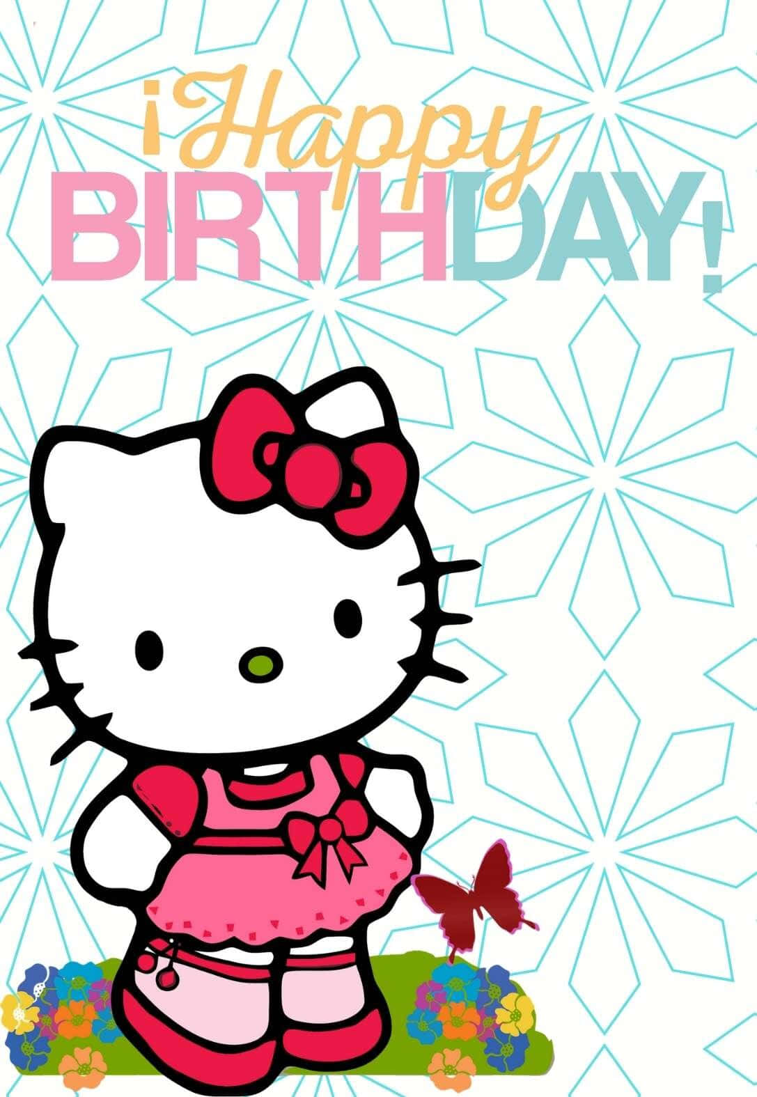 Adorable Hello Kitty Birthday Celebration Background