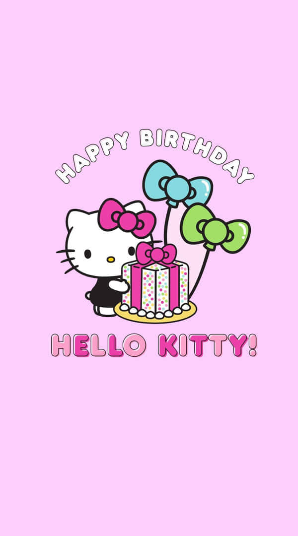 Adorable Hello Kitty Birthday Celebration Background